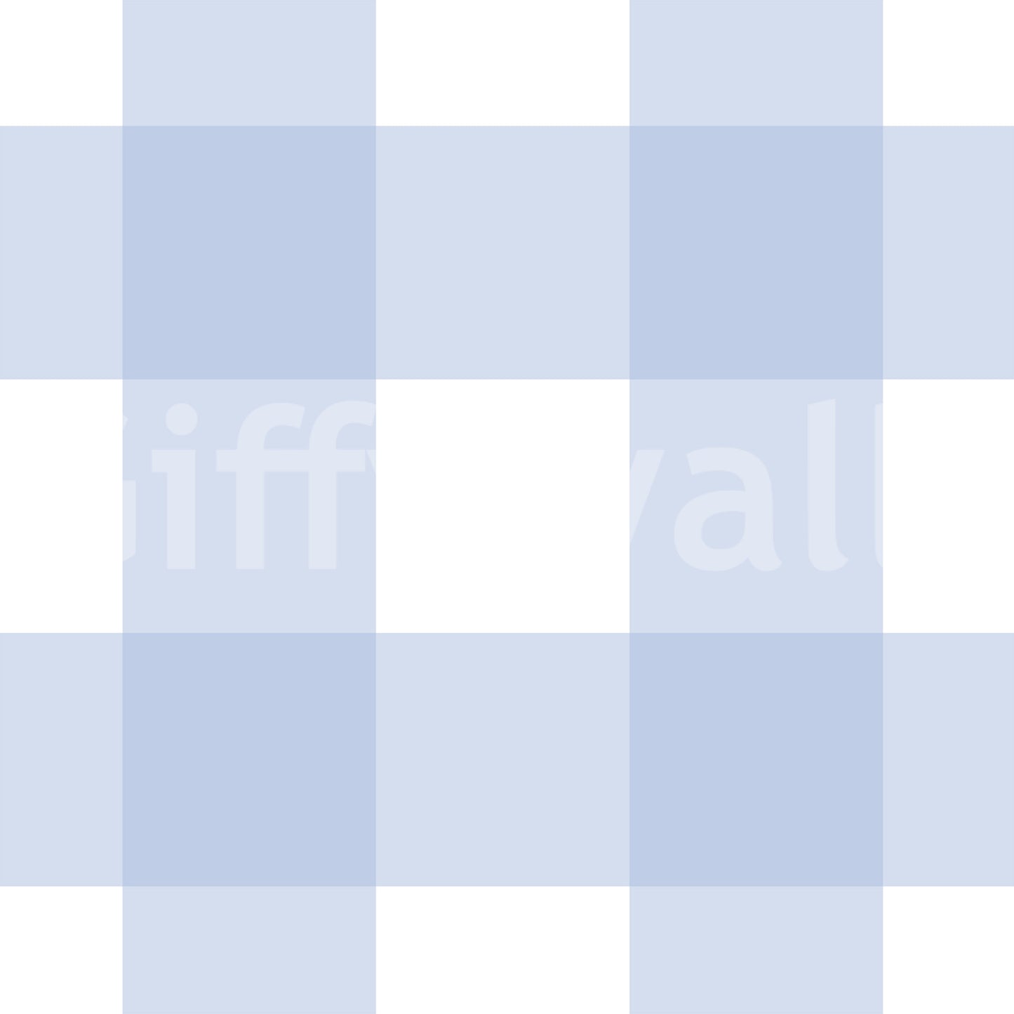 Pale blue gingham checkered wallpaper pattern swatch with white and powder blue squares.