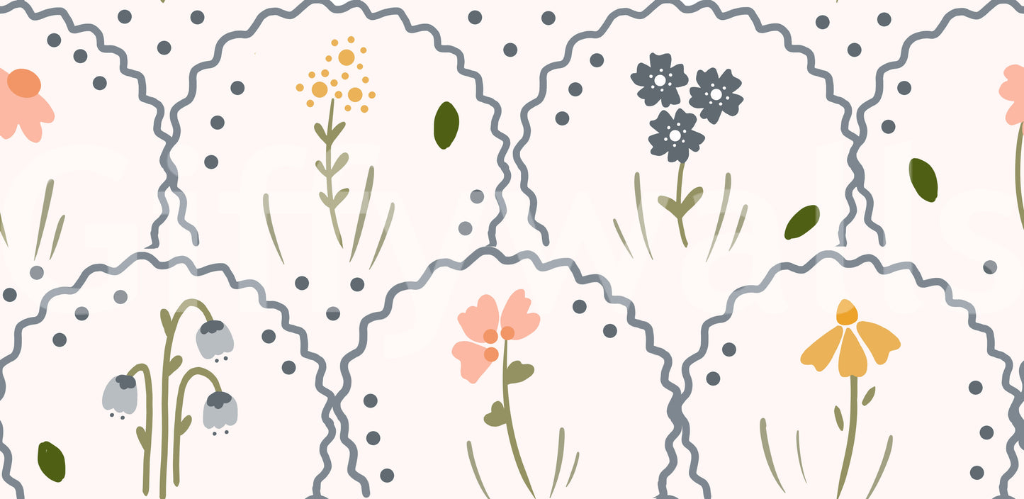 Victorian WIldflowers Wallpaper
