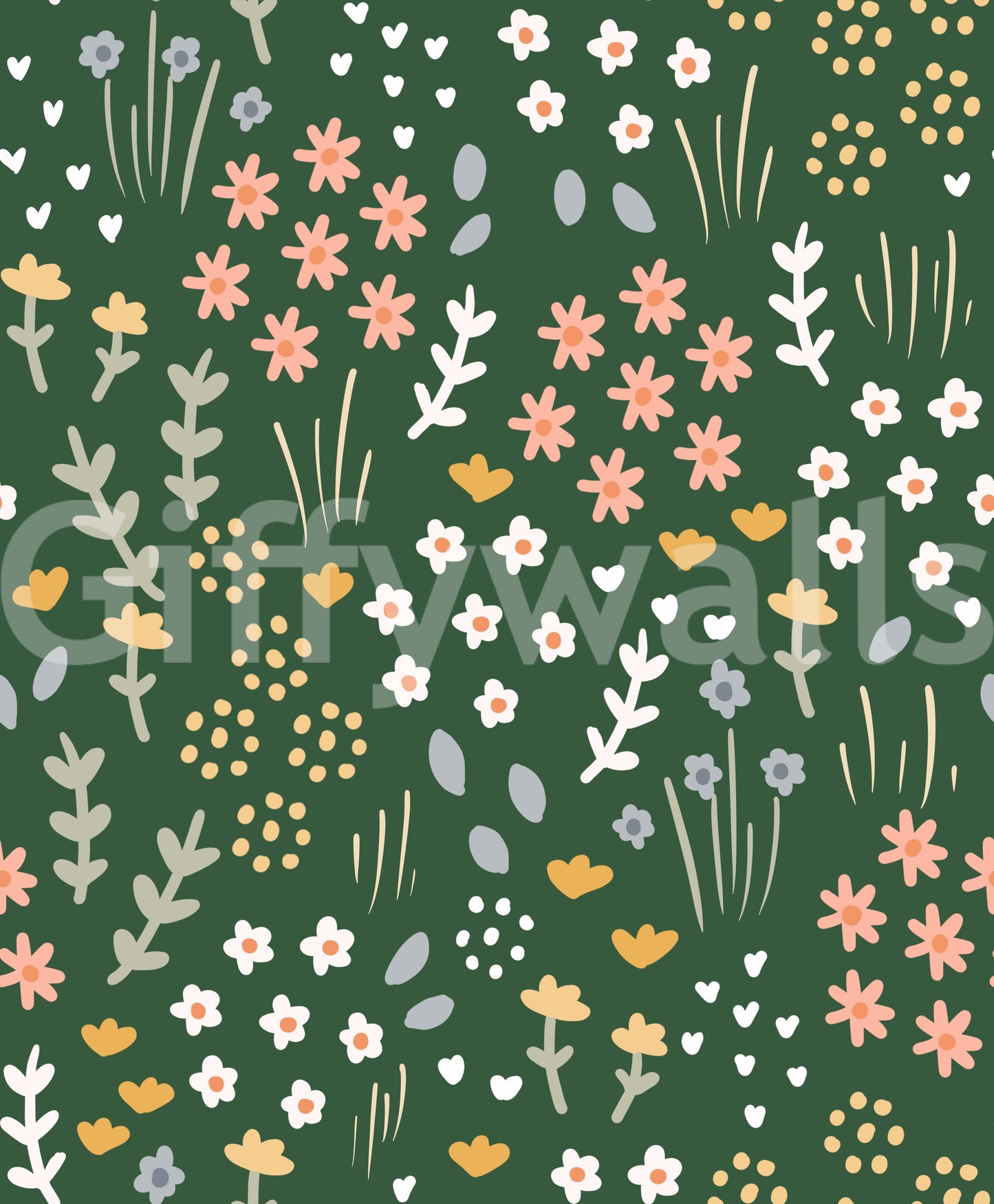 Evergreen Floral Wallpaper