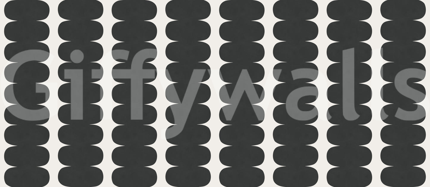 Wavy bold monochrome graphic art wall mural with Minimalist Grey tone., GD10244