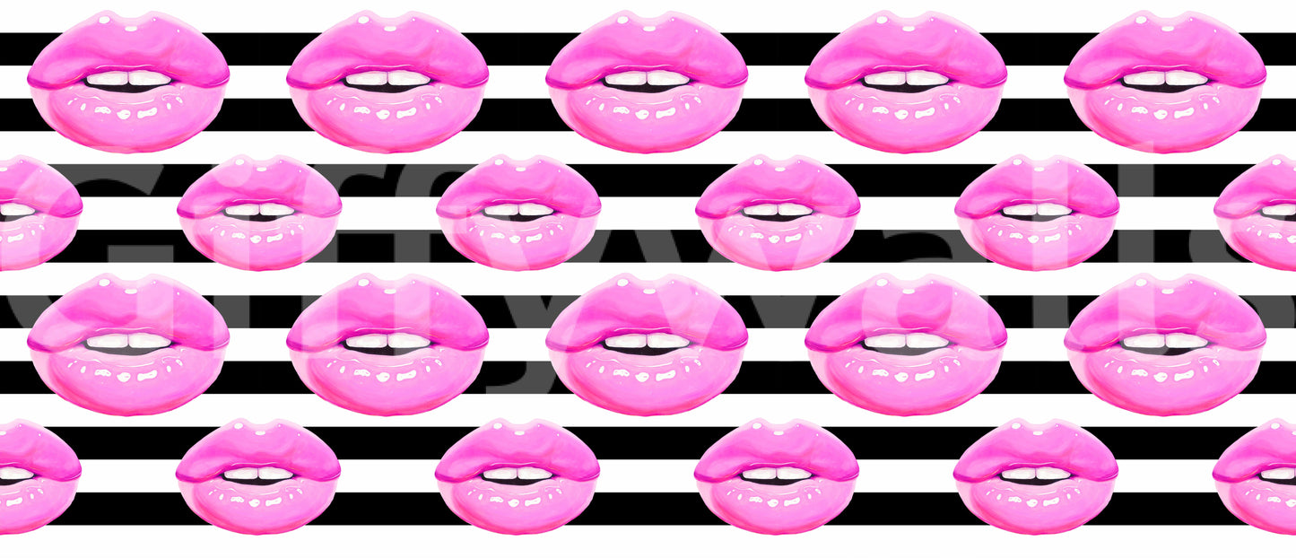Pop Kiss Stripes Wall Mural