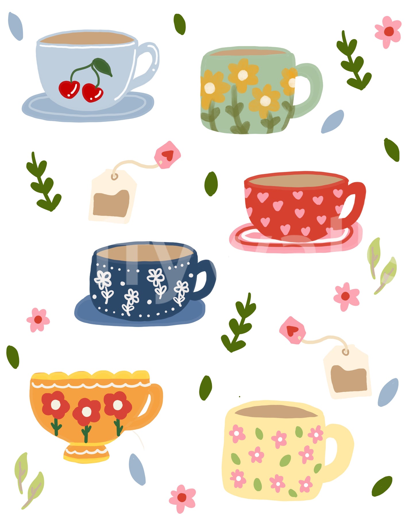 Teatime Wall Mural