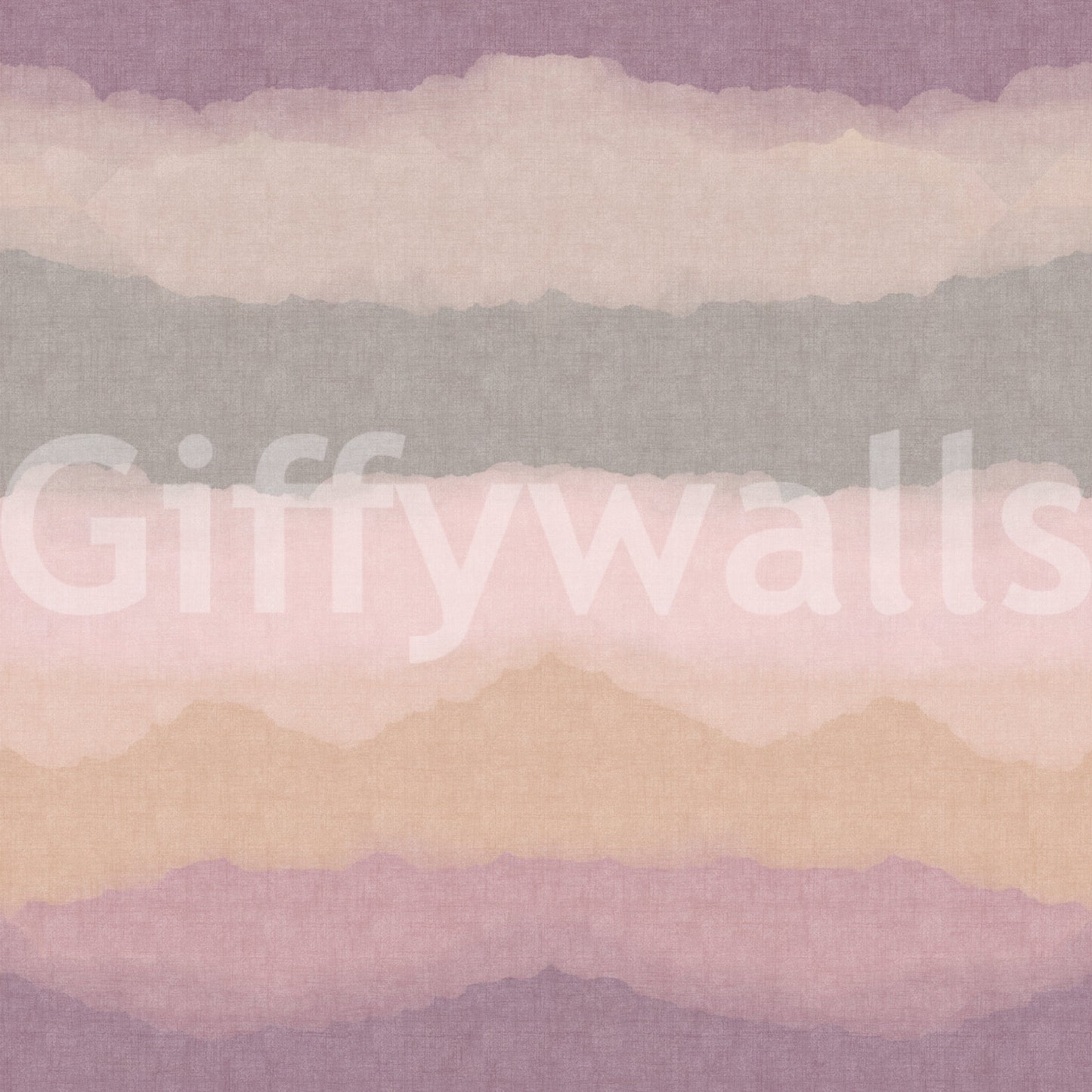 Watercolour ombre gradient wallpaper in grey ochre and mauve colour bands., GD10410
