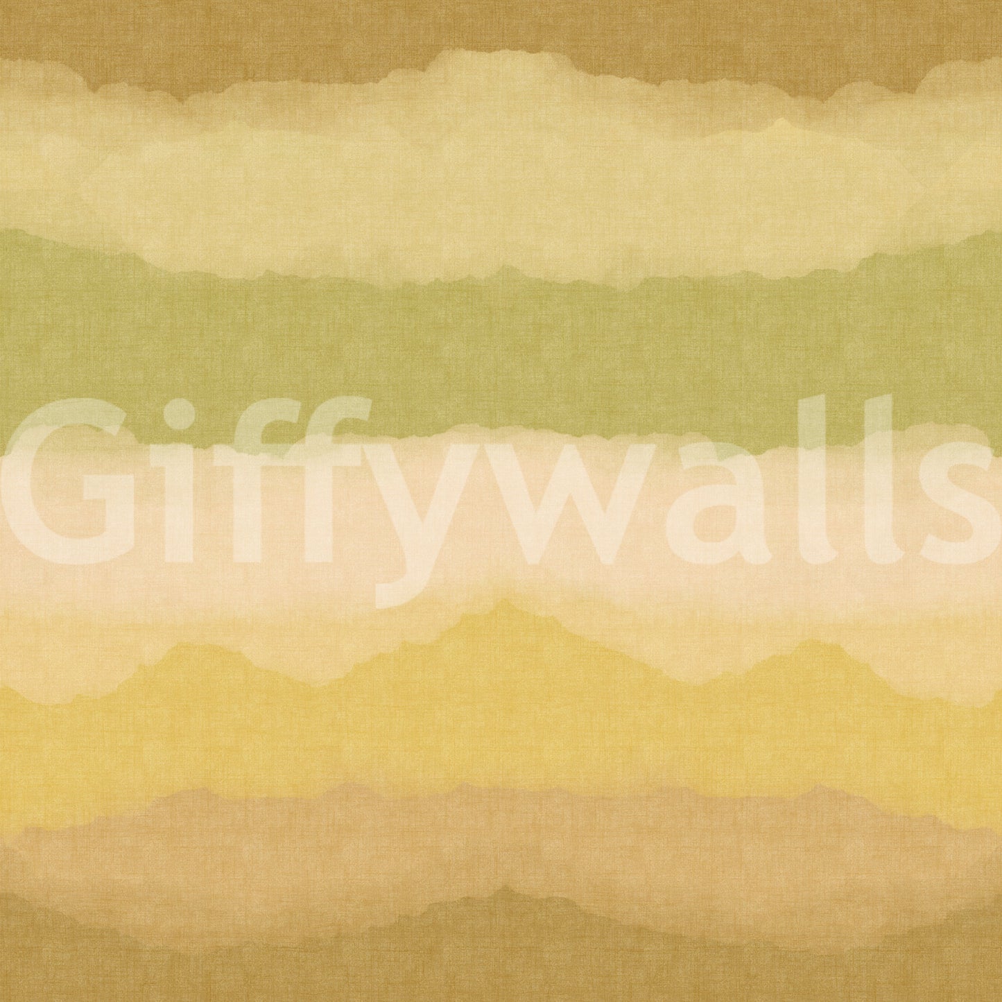Watercolour ombre gradient wallpaper with green mustard and cream colour bands., GD10411