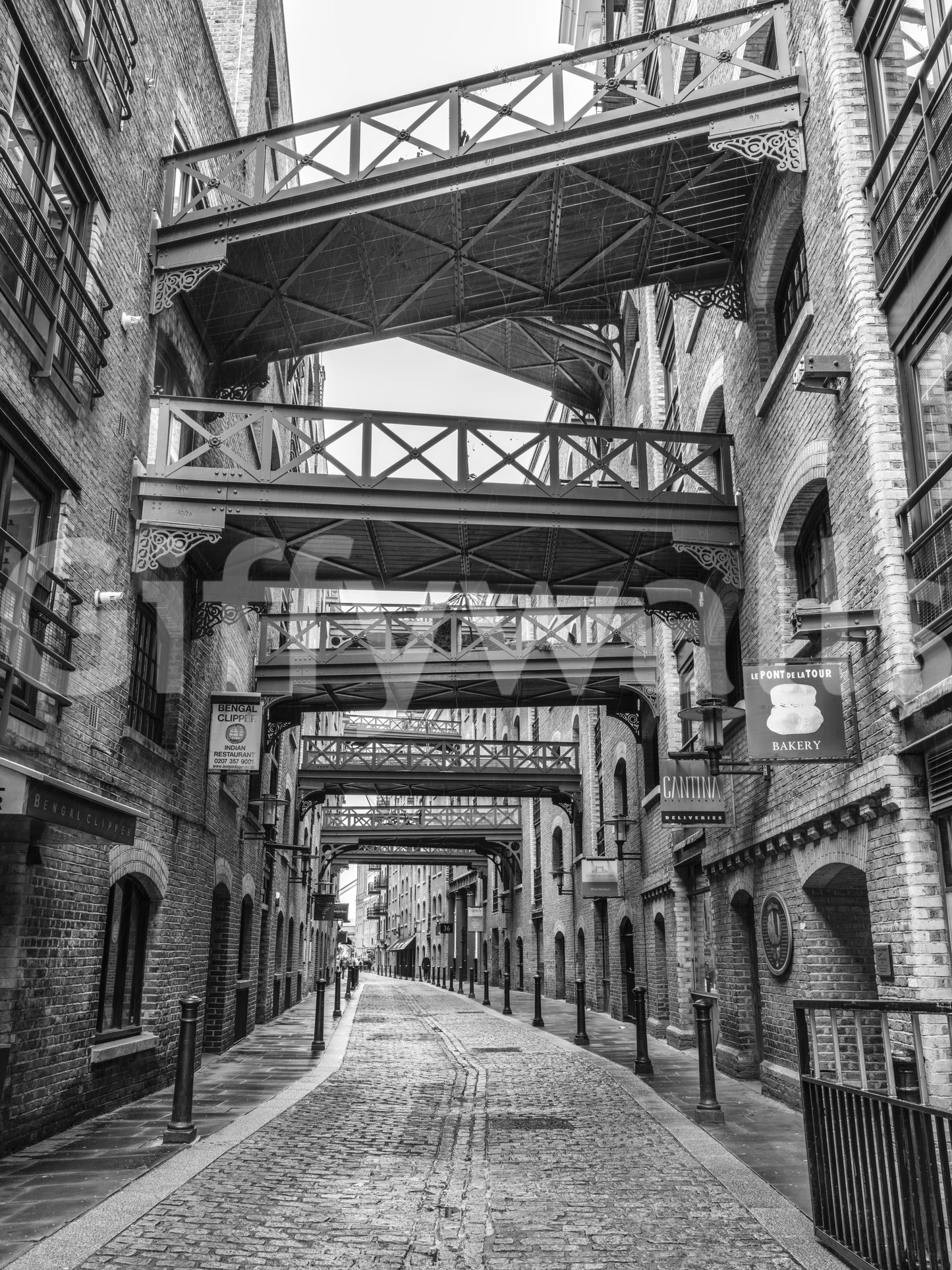 Cobblestone alley architecture texture in Historic London Walkways wall mural., GD10447