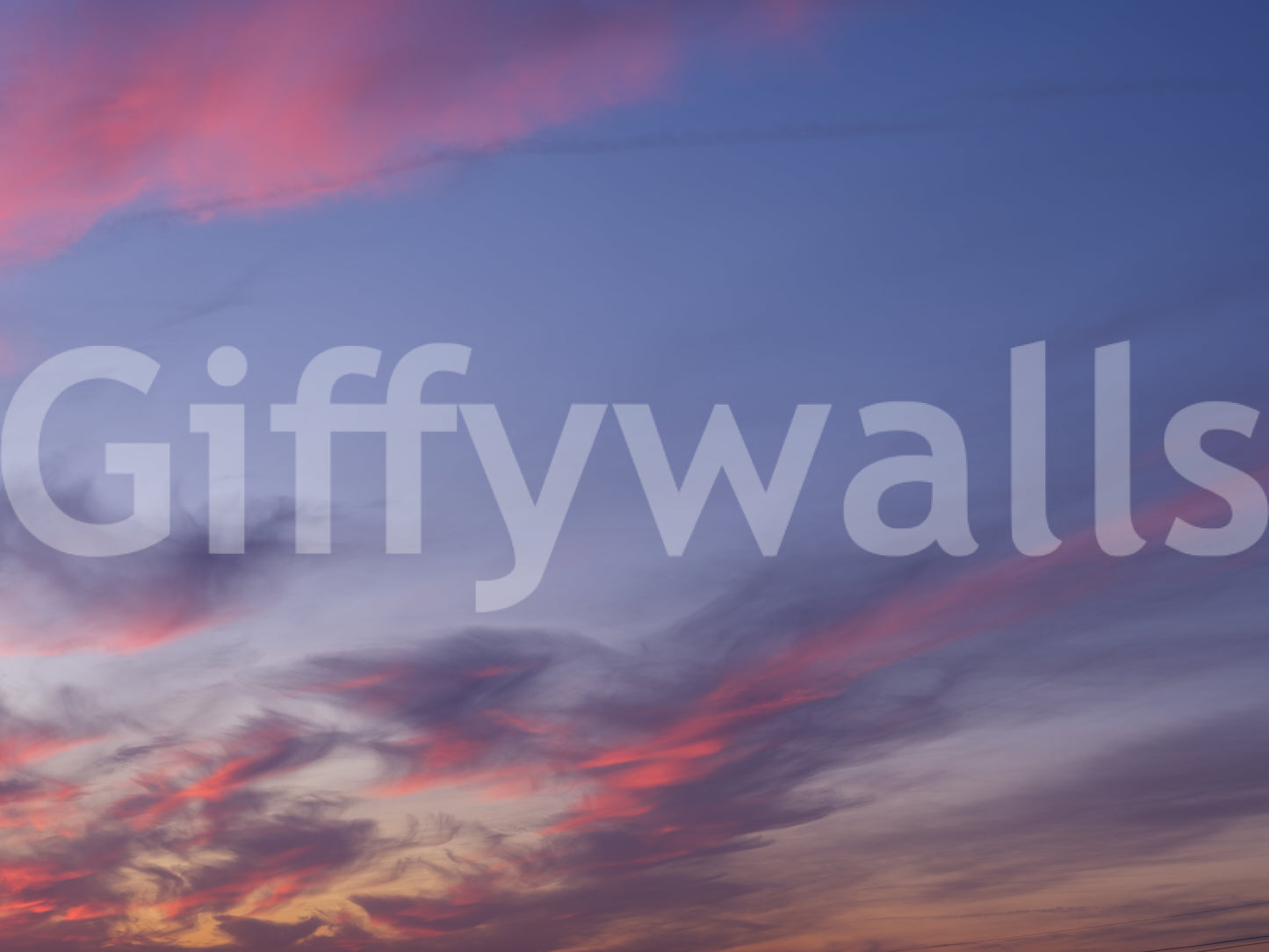 Dusk cloud wall mural showing coral pink and lavender gradient., GD10454