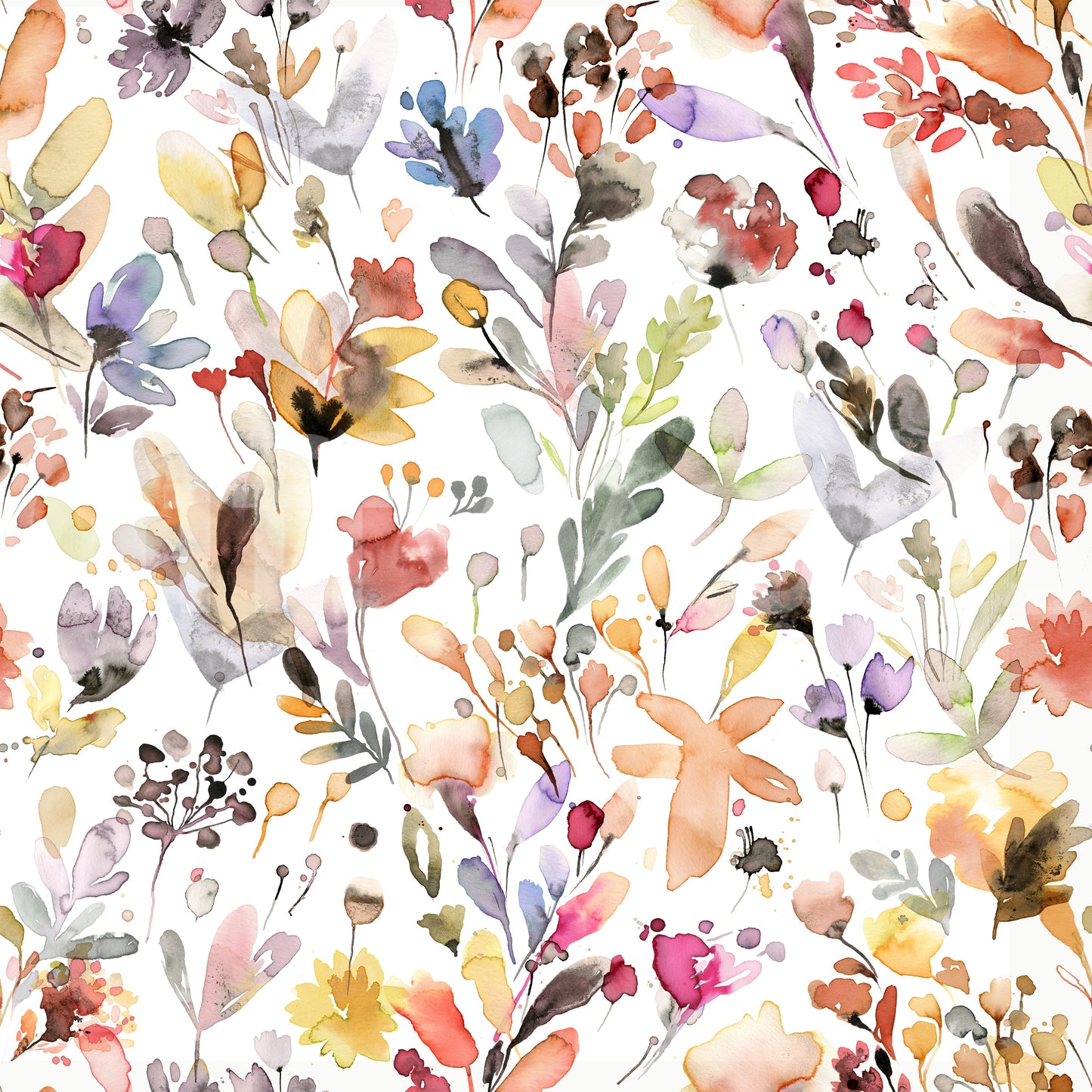 Artistic Watercolor Wildflower Meadow Wallpaper Wallpaper