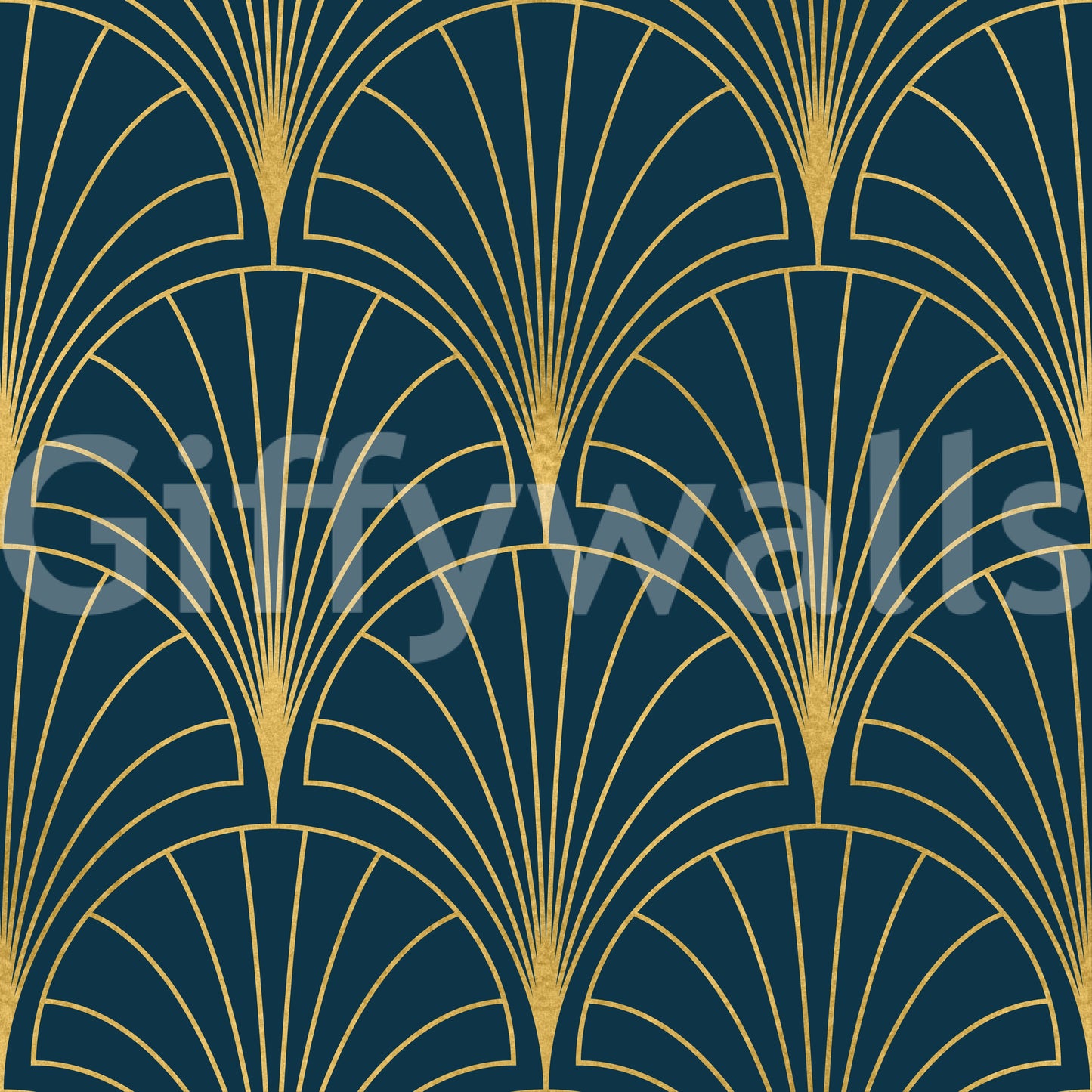 Regal Gatsby Deep Turquoise and Gold Wallpaper