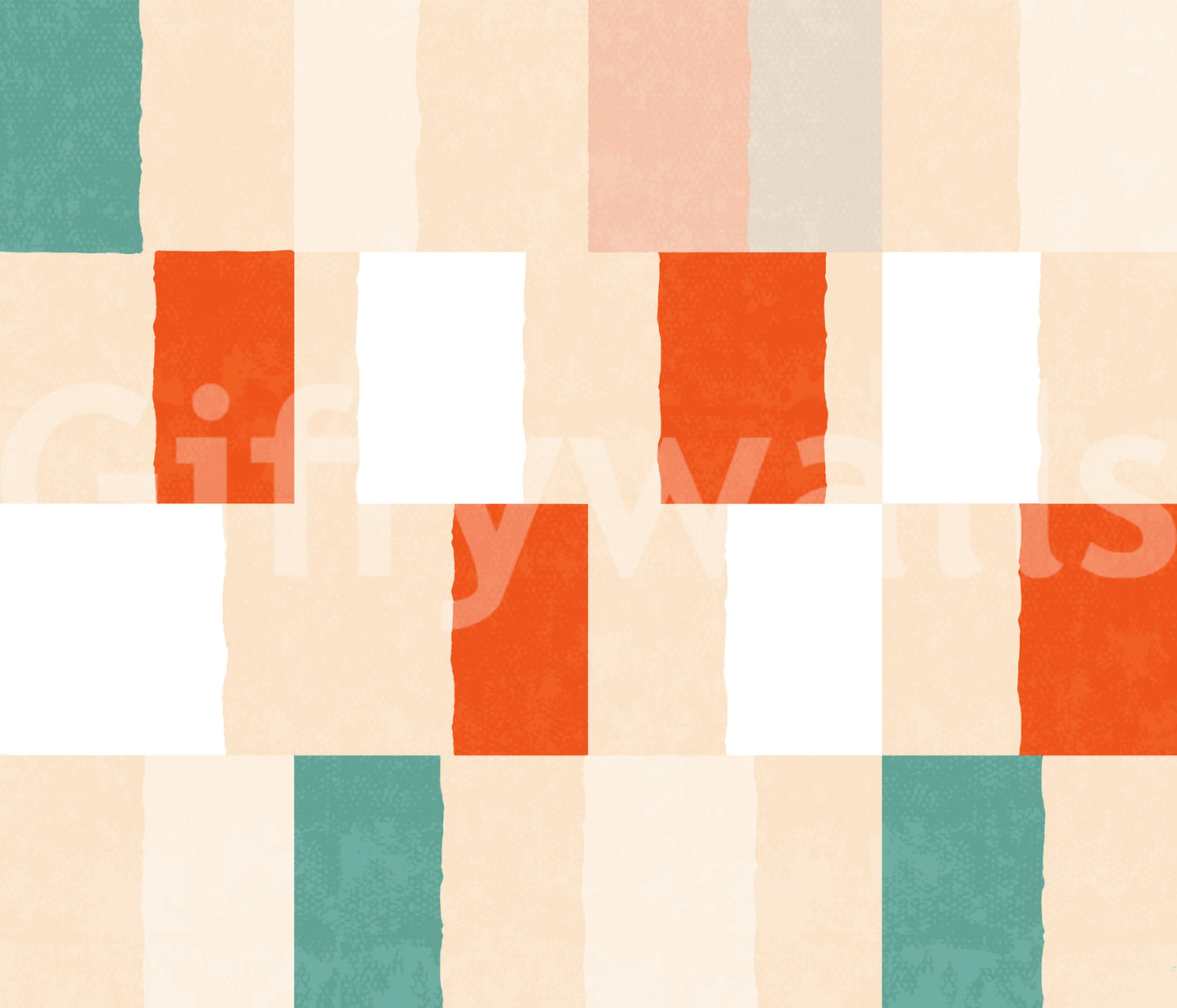 Sunwashed Modern Geometric Terracotta Sage Wallpaper
