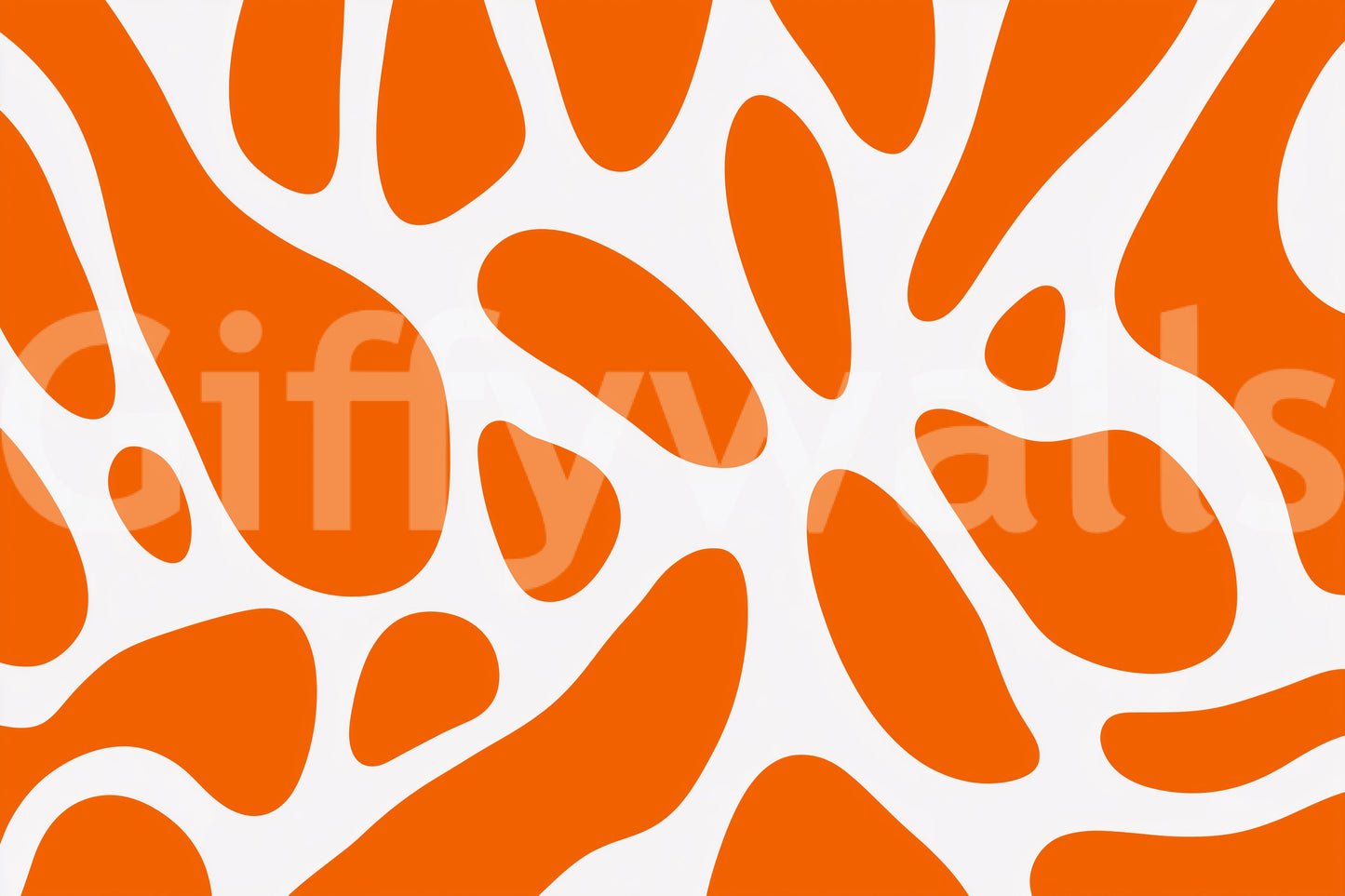 Retro Tangerine Flow Abstract Wallpaper Wall Mural