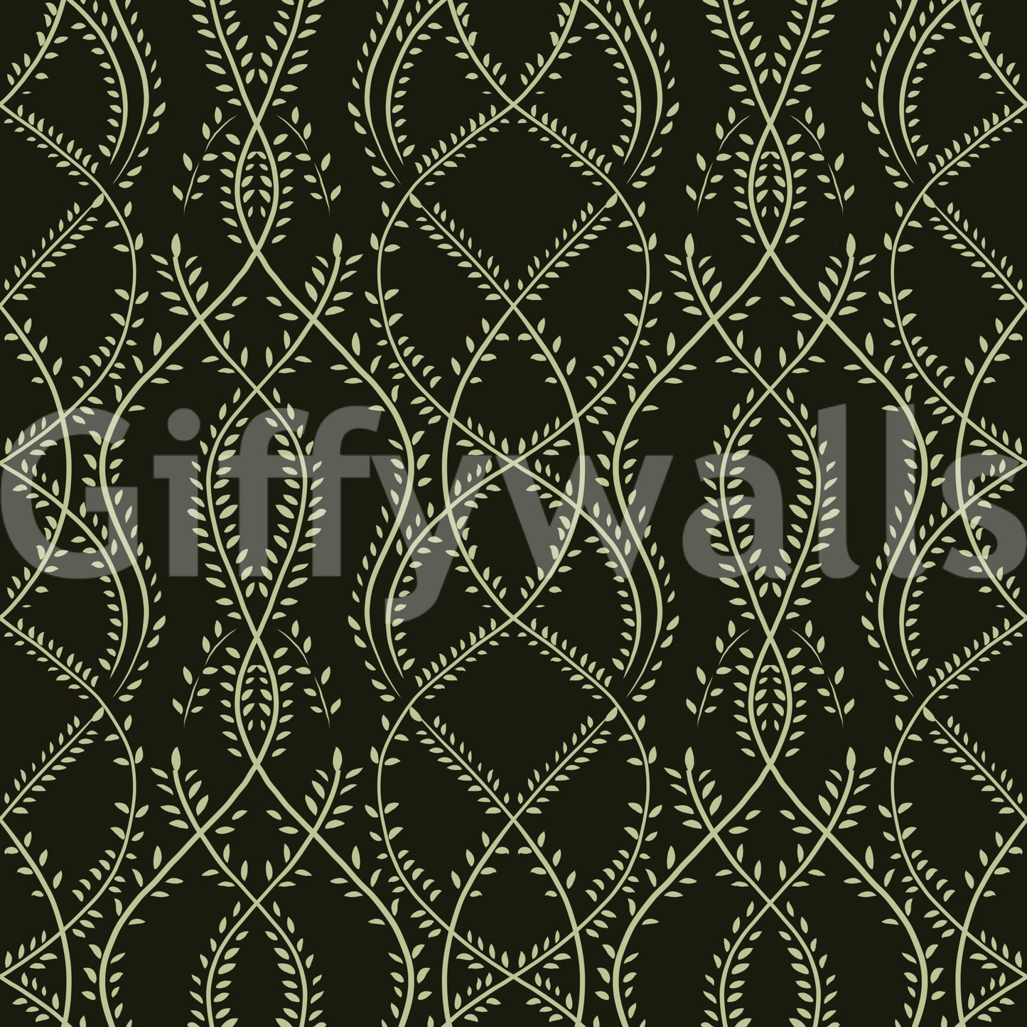 Midnight Ivy Interlaced Vine Botanical Pattern Wallpaper