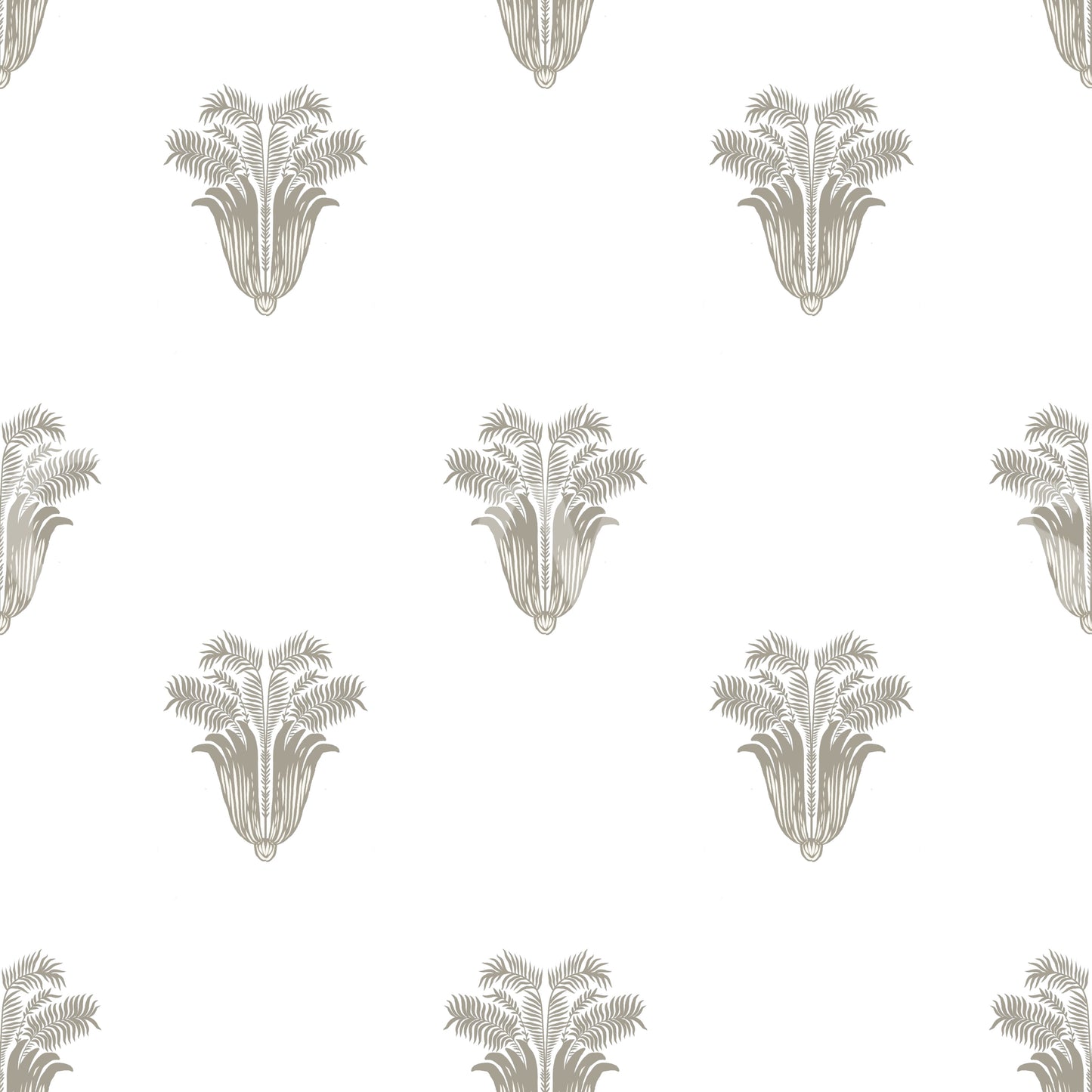 Minimalist Taupe Palm Frond Wallpaper Wallpaper