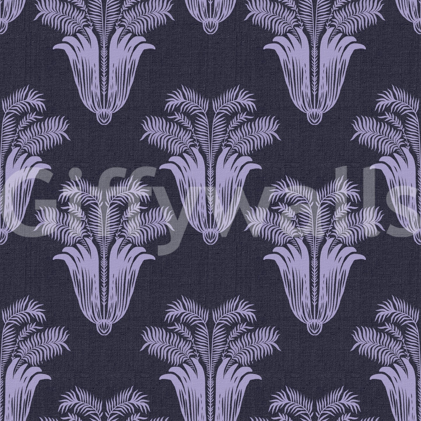 Moody Midnight Violet Botanical Wallpaper Wallpaper