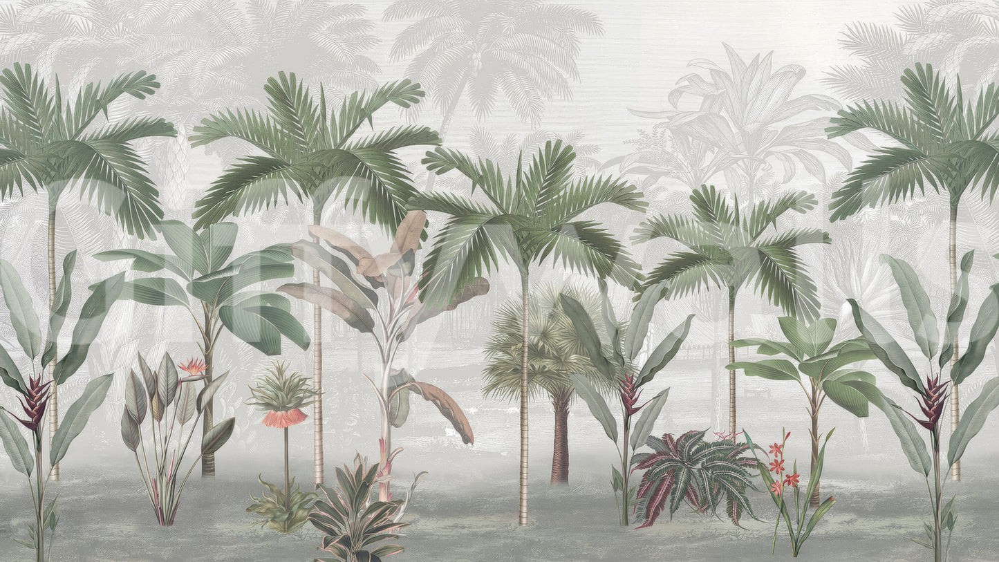 Vintage Tropical Botanical Wall Mural