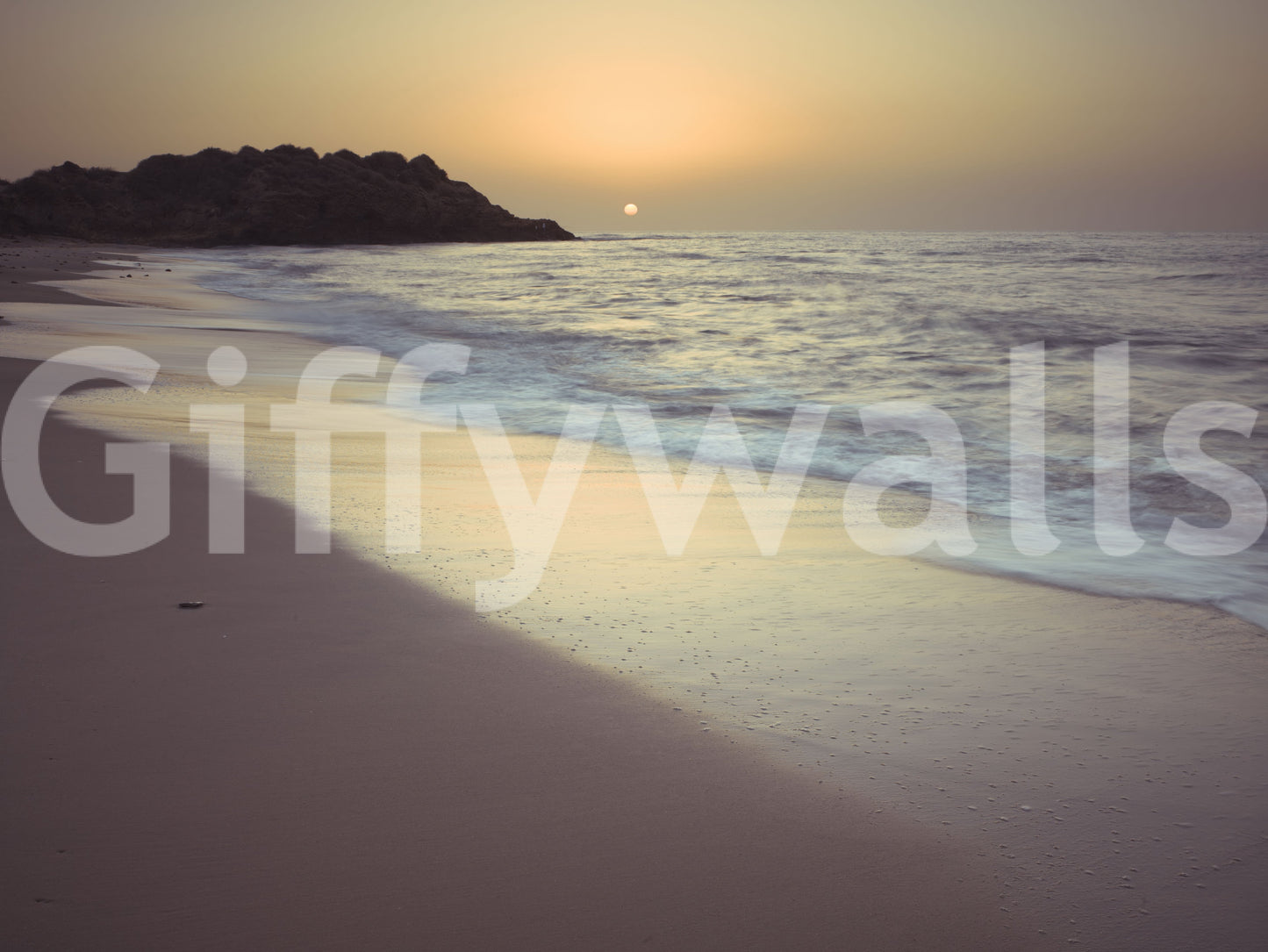 Golden Hour Coastline Wall Mural