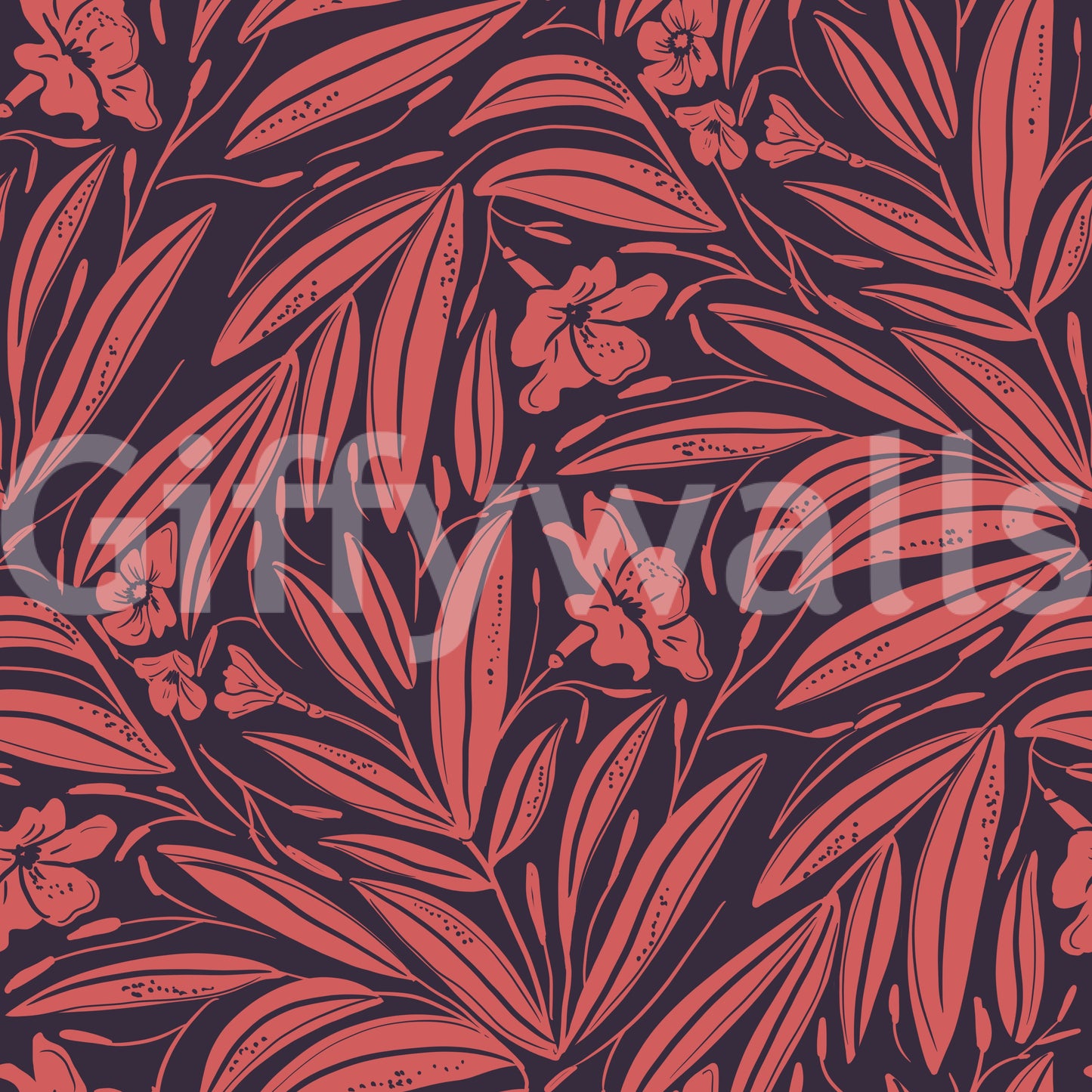 Crimson Foliage Silhouette Wallpaper