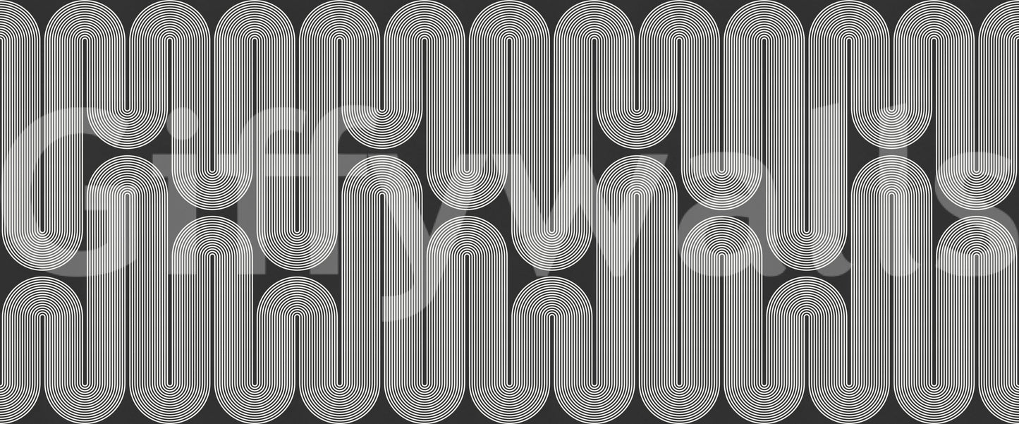 Arcos de onda minimalistas em monocromático Wall Mural