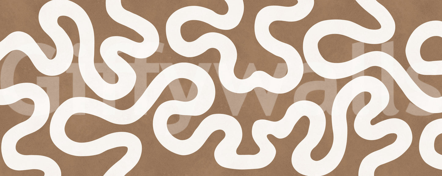 Creamy Swirls on Terracotta Wall Mural