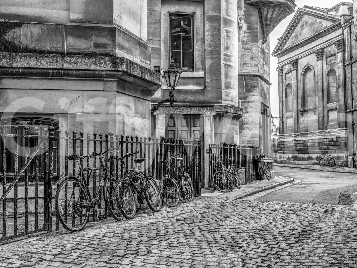 Cobbled Street and Cycles Wall Mural