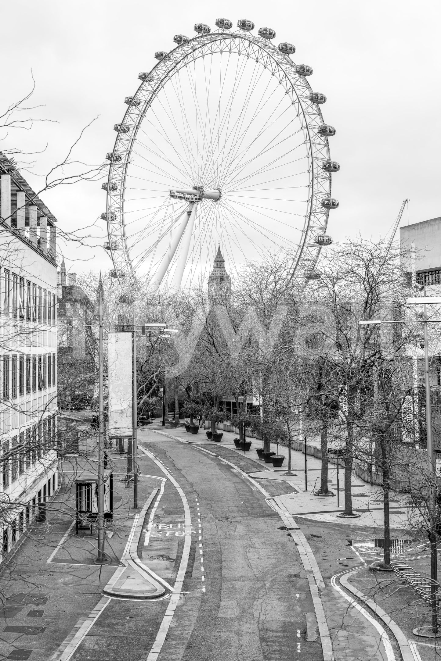 Monochrome London Landmark Skyline Wall Mural