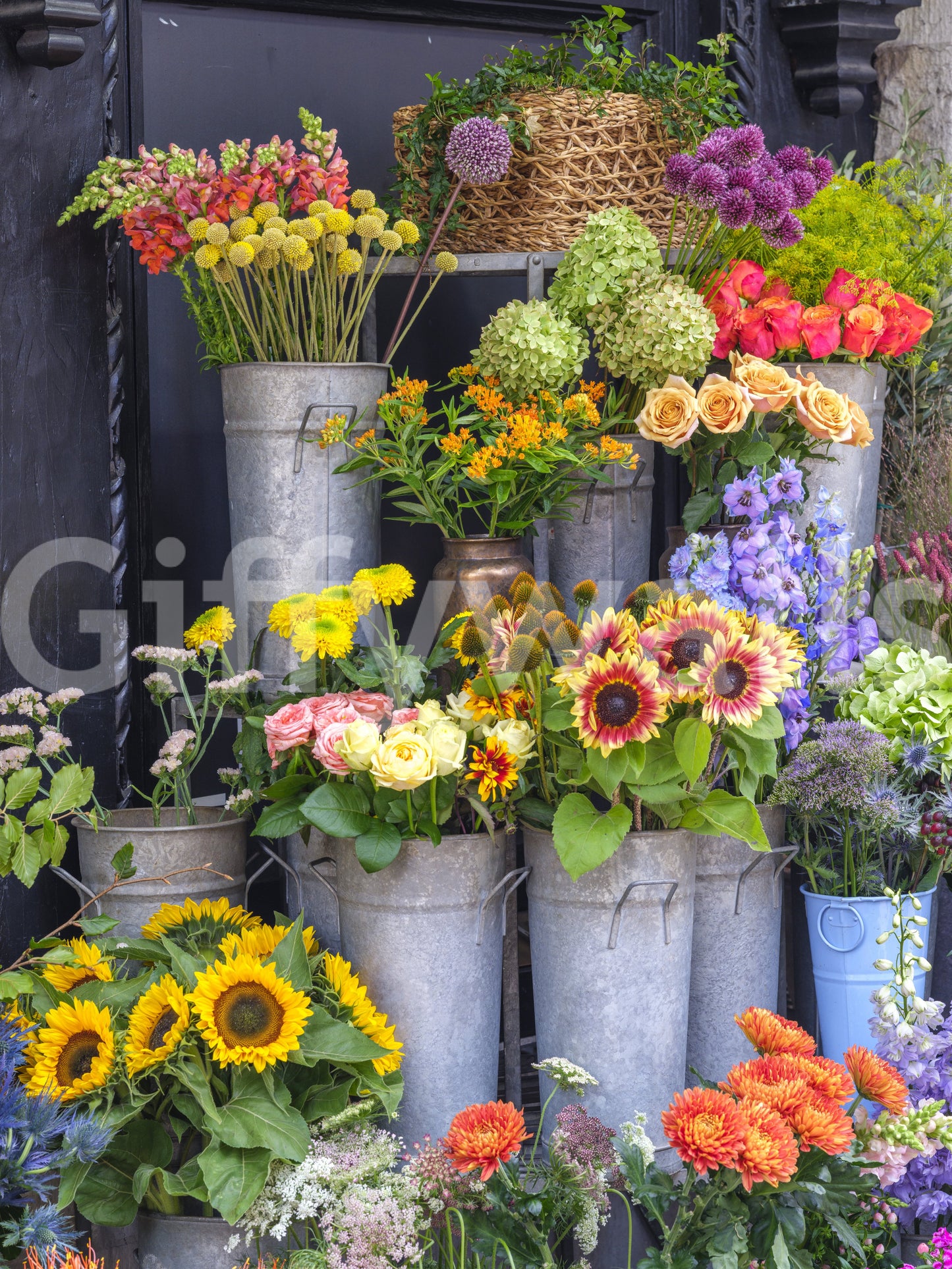 Rustic Floral Market Stall Wall Mural