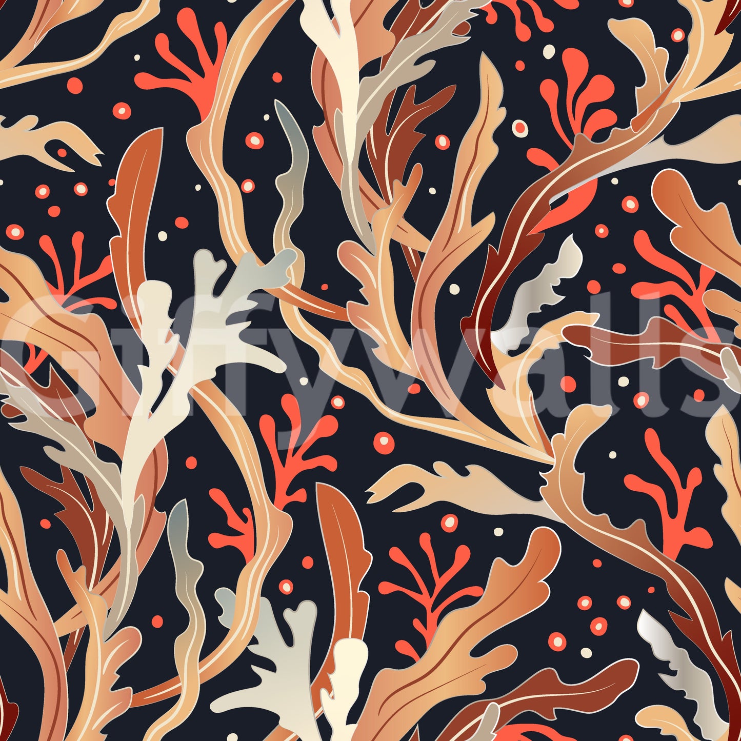 Abstract Foliage Silhouette Wallpaper