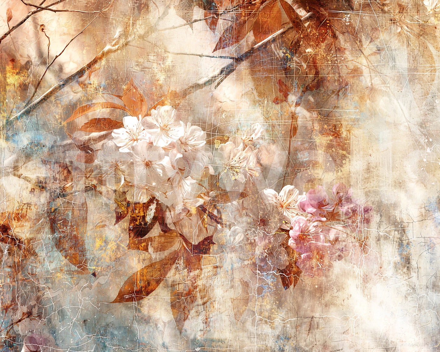 Rustic Blossom Serenade Wall Mural
