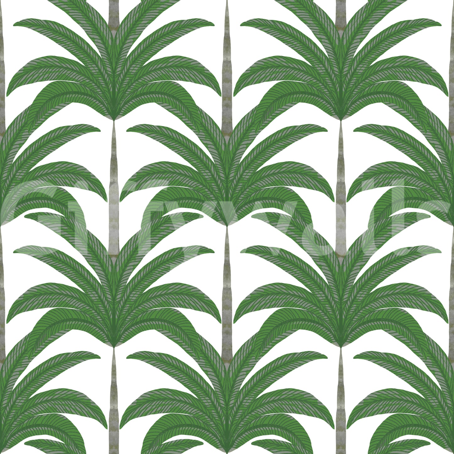 Arched Palm Frond Botanical Art Wallpaper