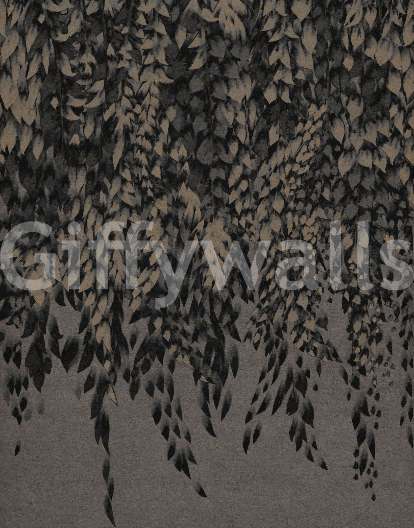 Ink-Wash Trailing Willow Study Wall Mural
