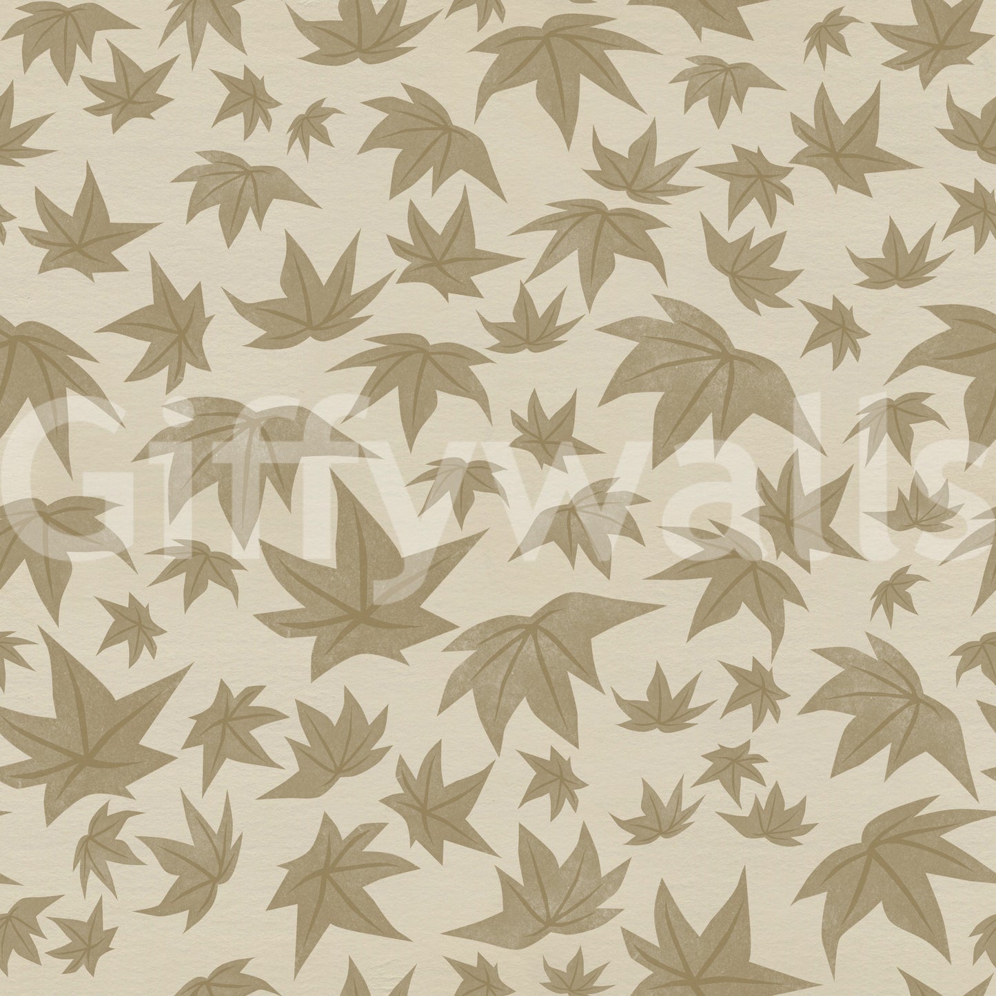 Japanese Maple Leaves - Soft Beiges Wallpaper