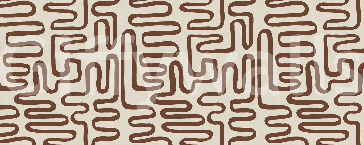 Continuous Earthy Maze Wall Mural