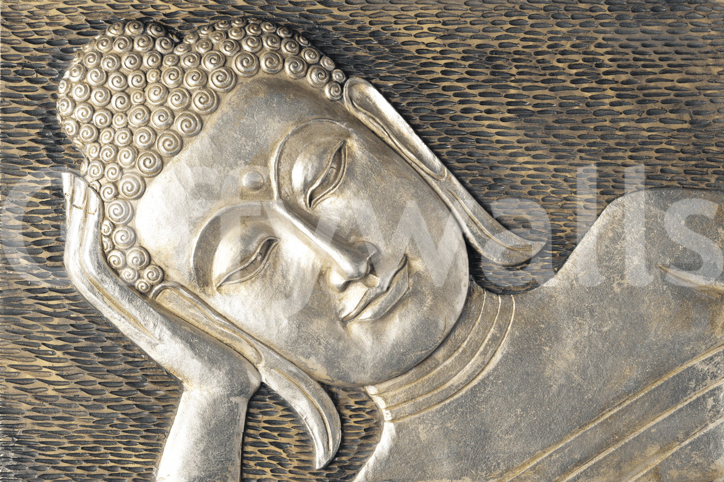 Meditative Metallic Sculpture Surface Wall Mural