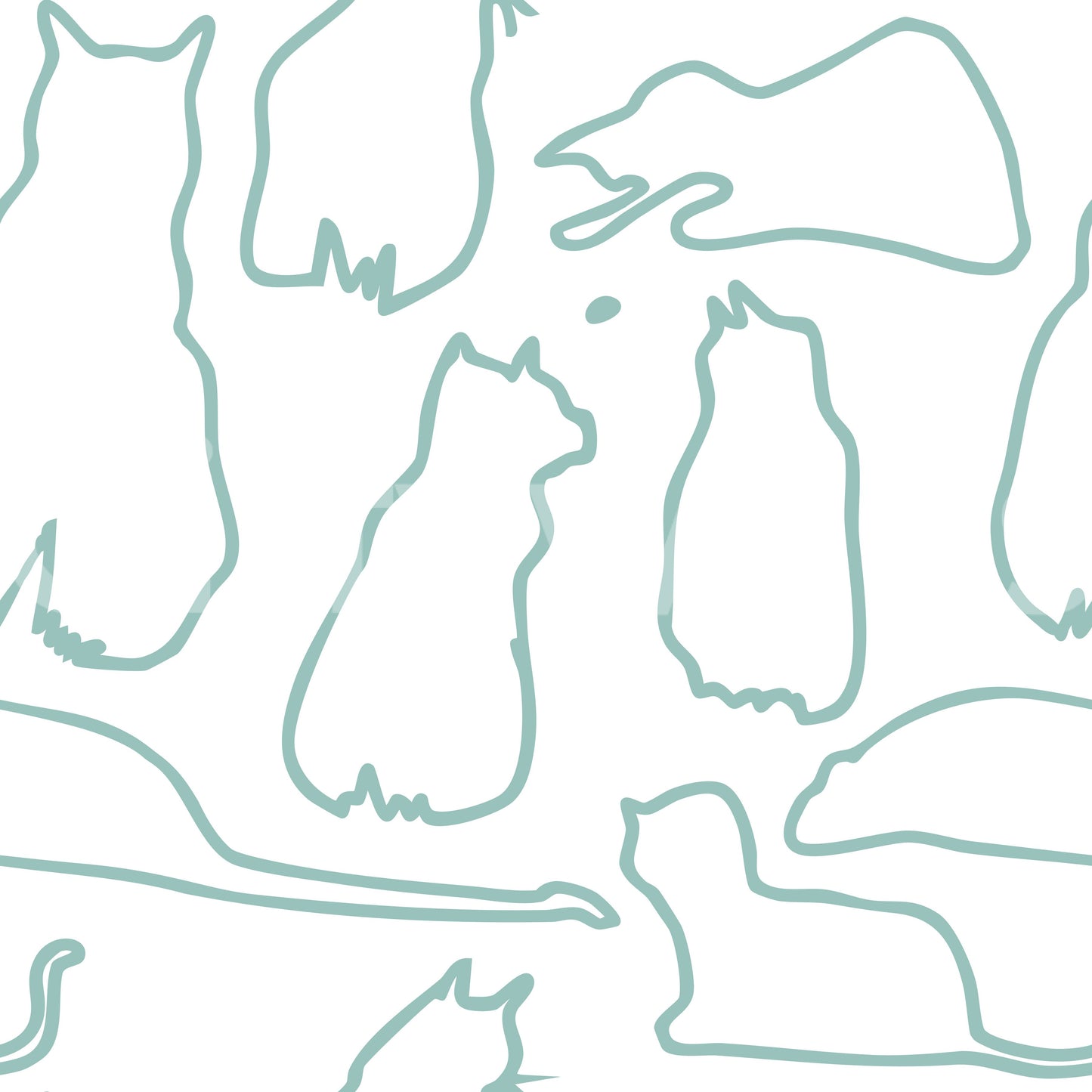 Munki and the Spot - Pale Teal Wallpaper