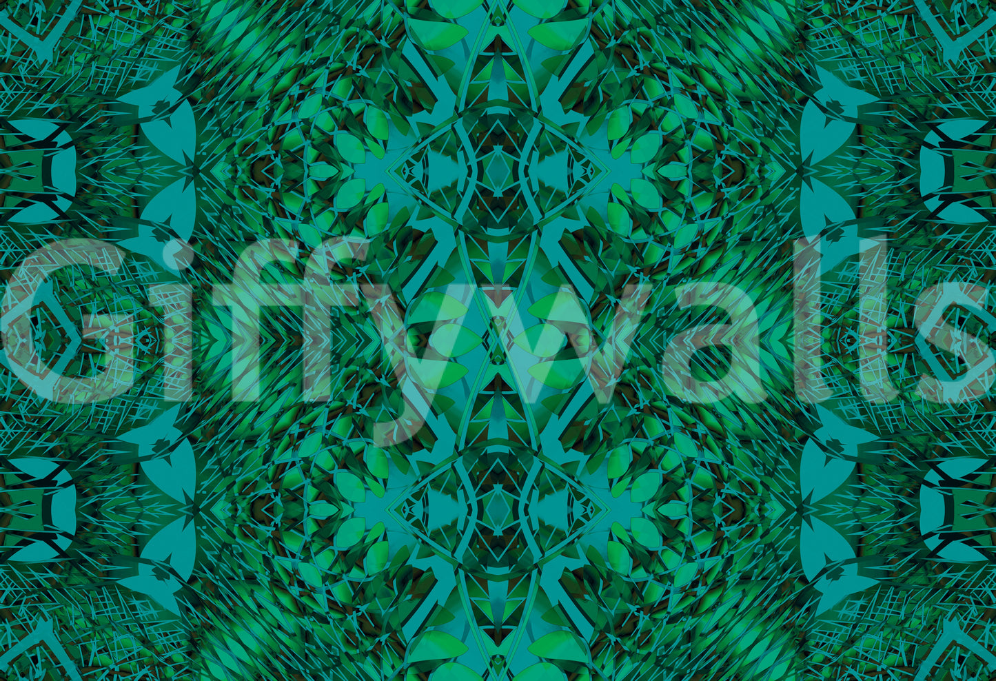 Emerald Green Geometric Lattice Wallpaper