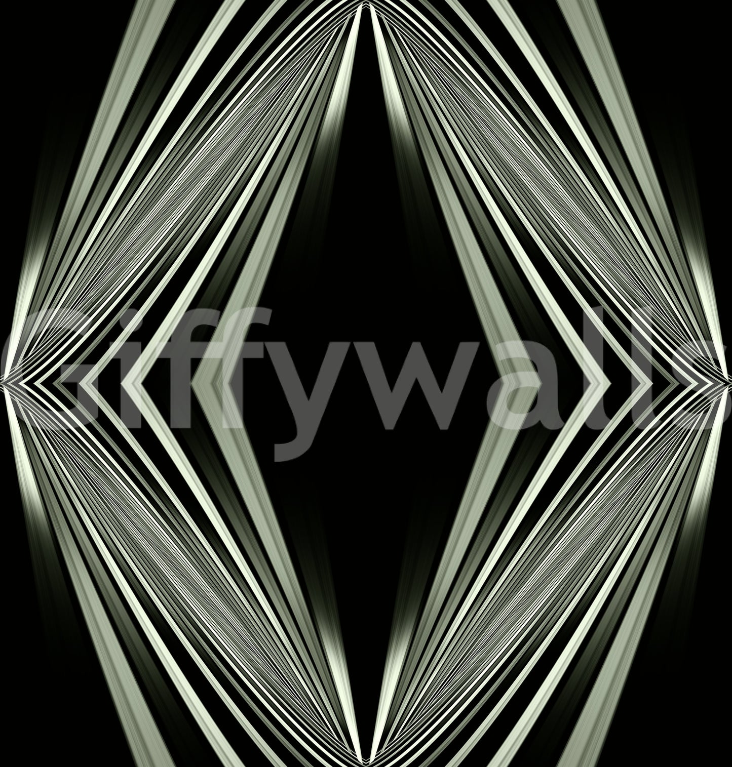 Black and White Geometric Diamond Prism - MALCOLM Wallpaper