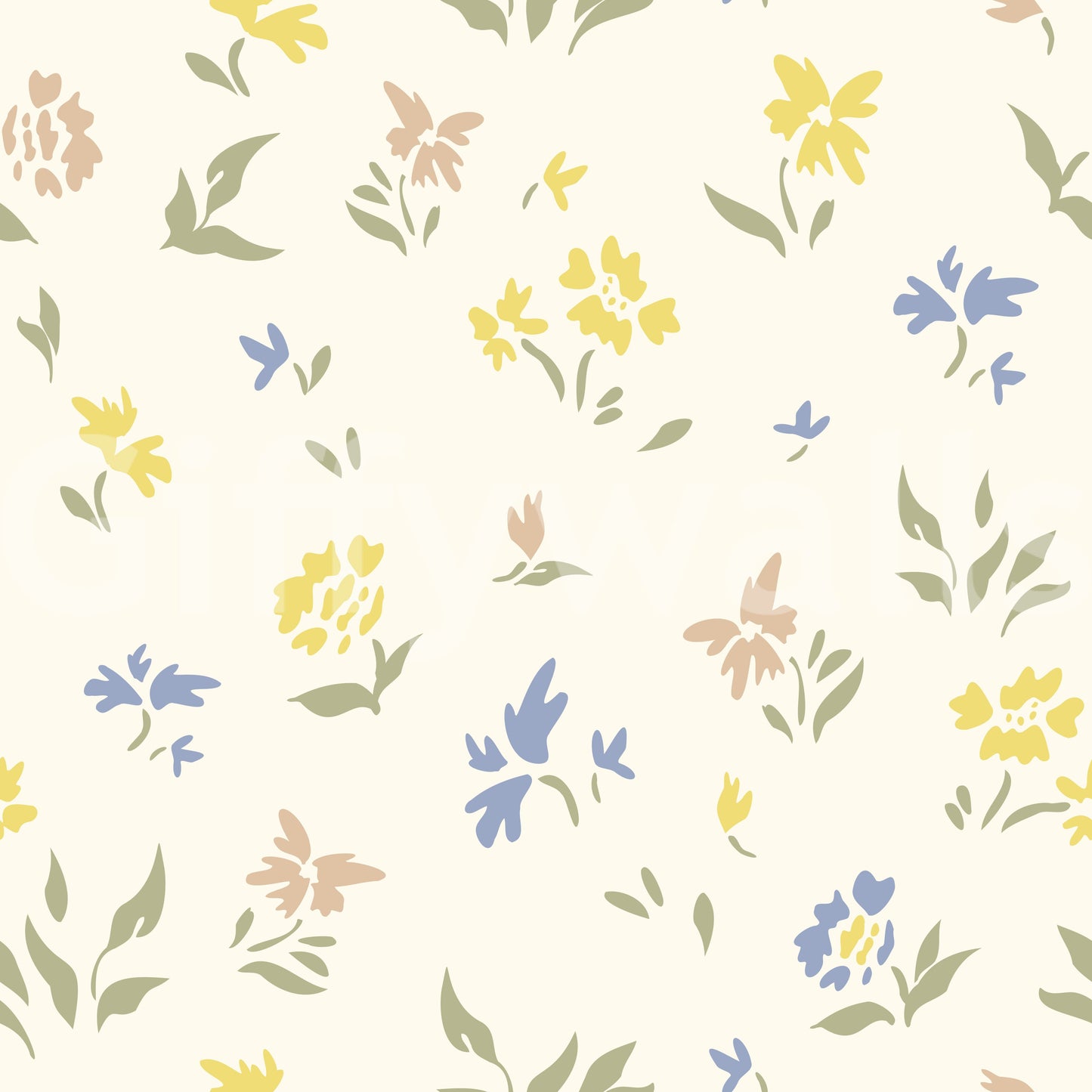 Pastel Blossom Flowers Subtle Nursery Deign Wallpaper