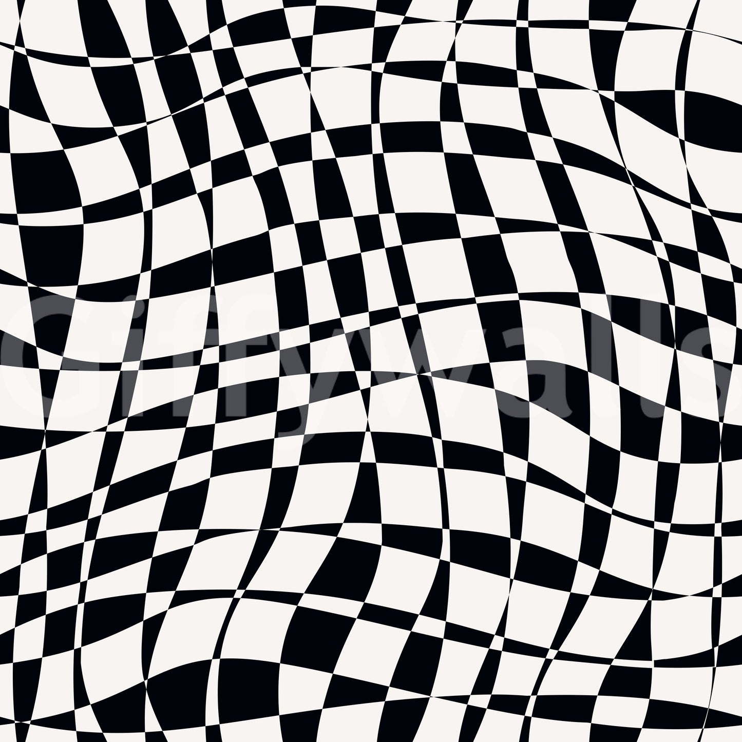 Warped Monochrome Checkerboard Wallpaper