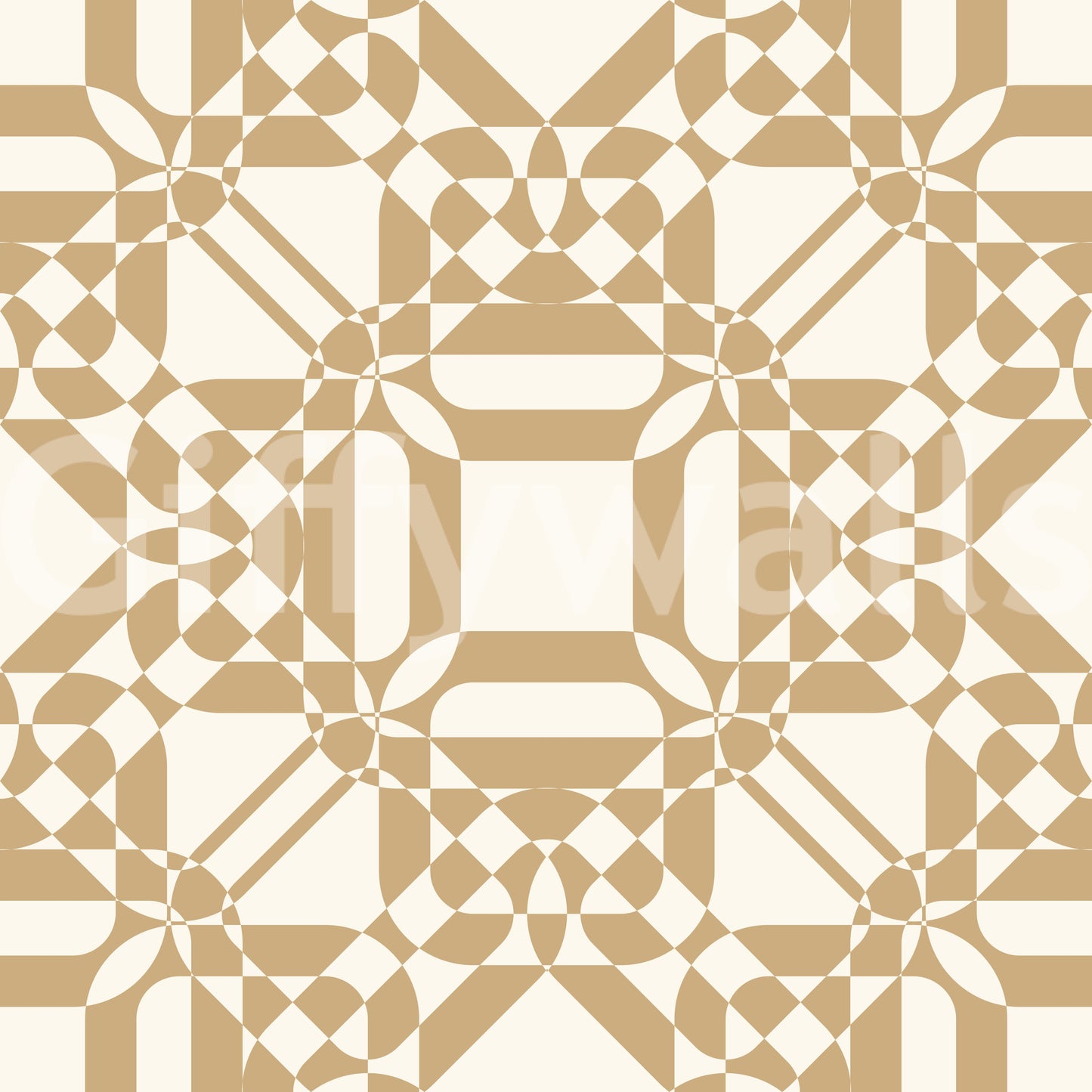 Golden Geometric Interlocking Pattern Wallpaper