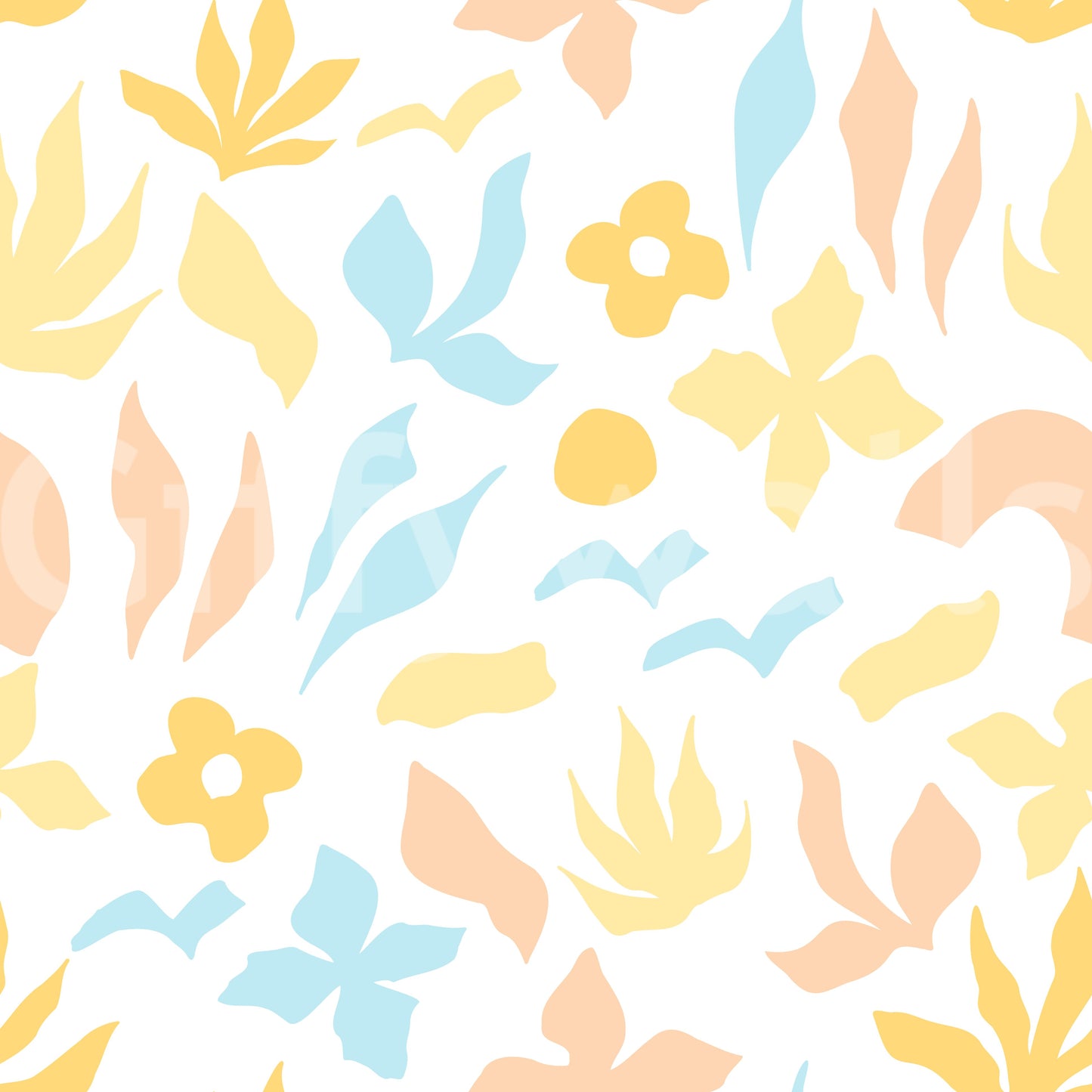 Abstract Pastel Botanical Motif Wallpaper