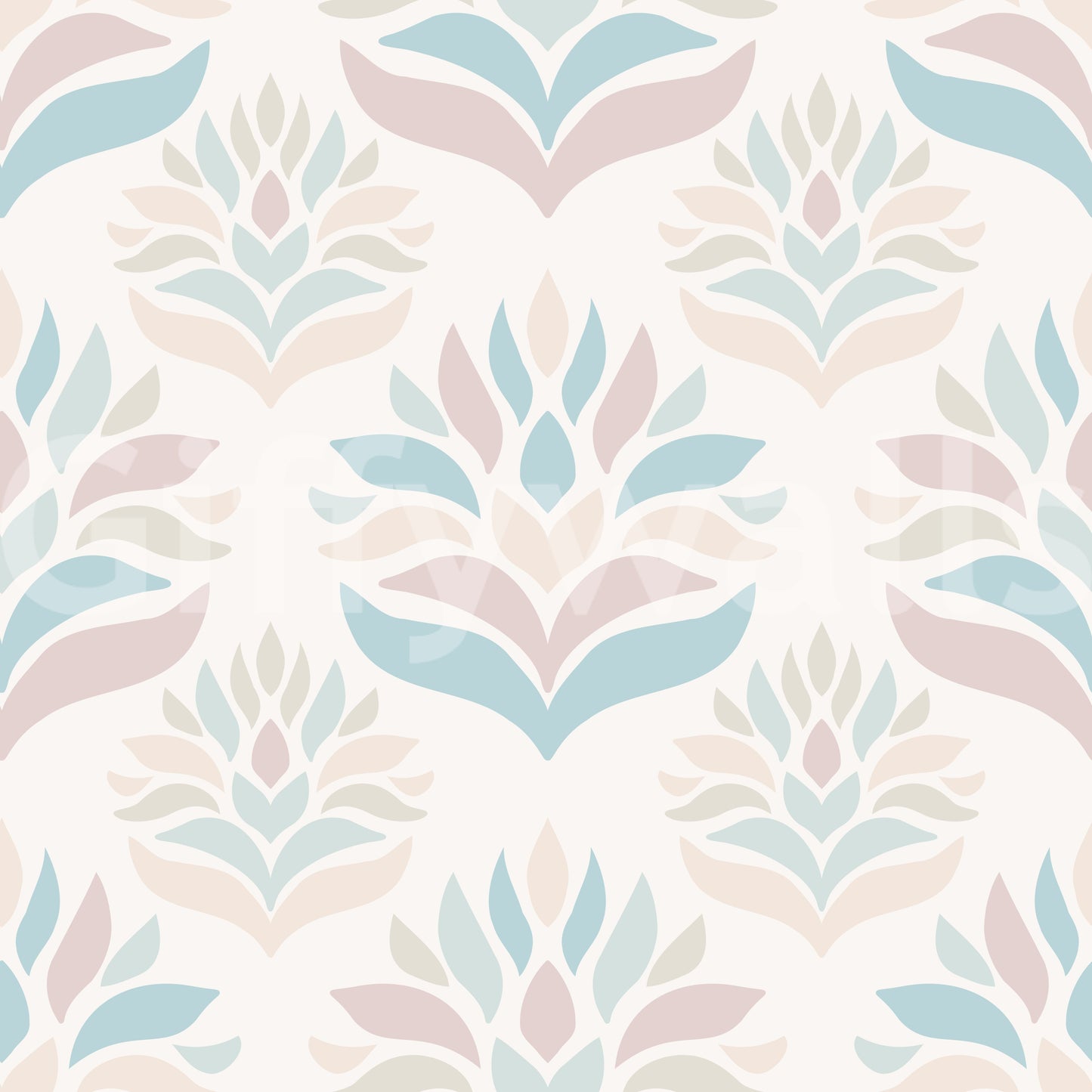 Minimalist Blush and Blue Botanical Wallpaper