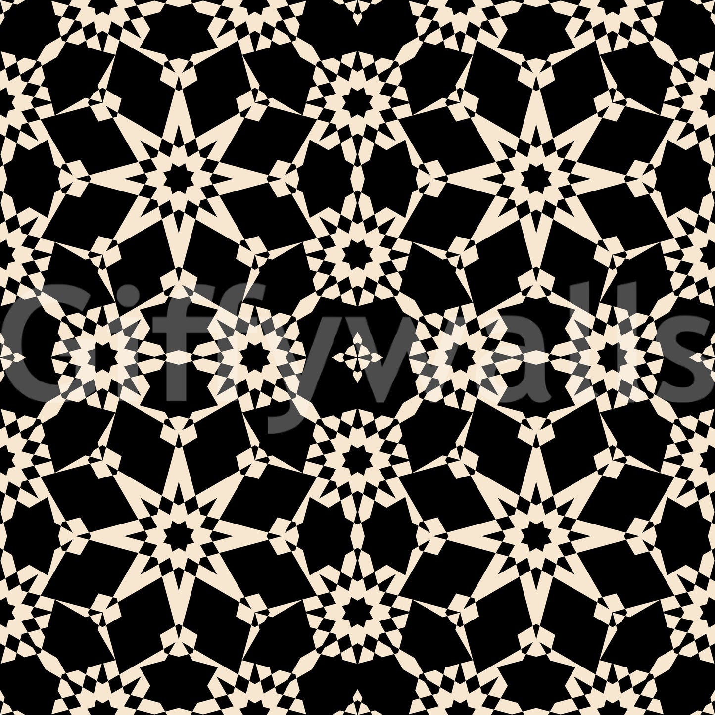 Geometric Arabesque Monochromatic Lattice Wallpaper