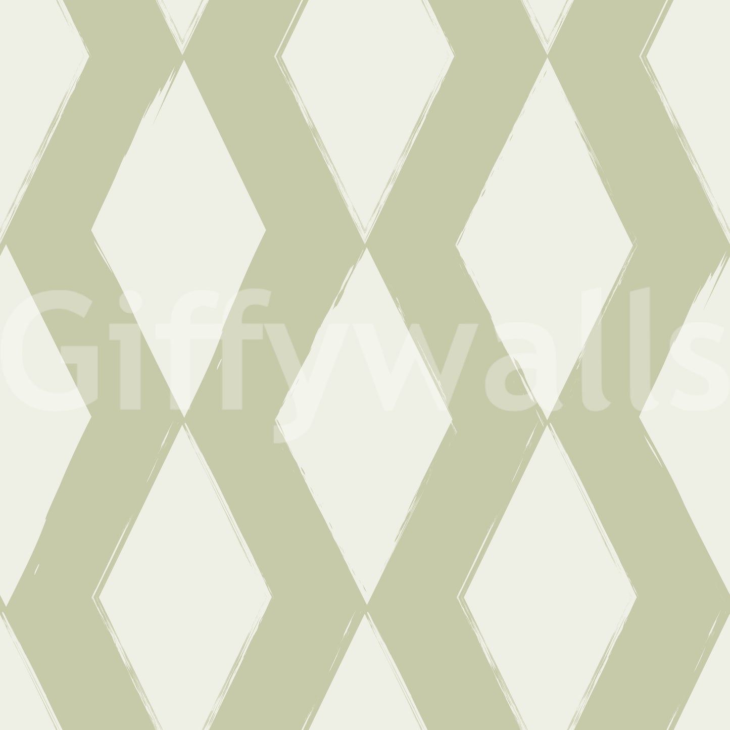 Sage Brushstroke Diamond Lattice Wallpaper