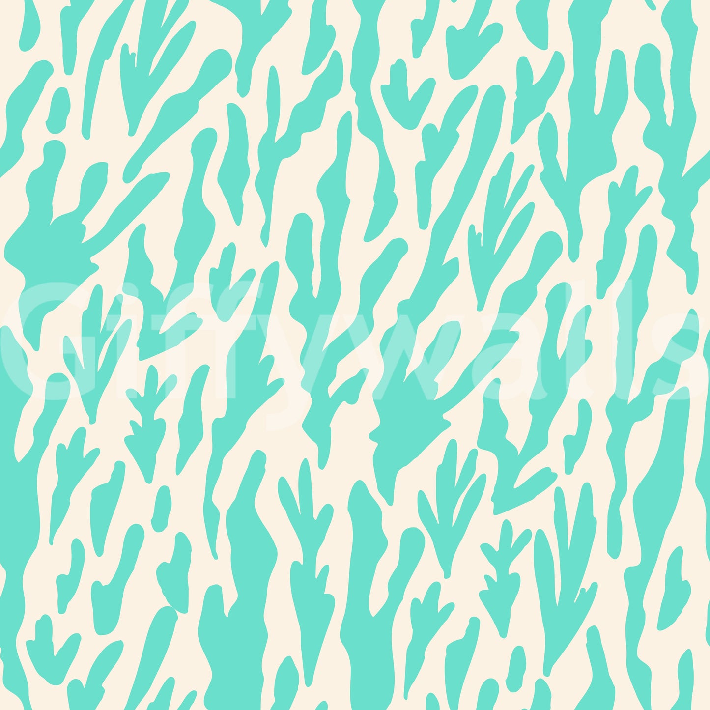 Minimalist Teal Botanical Waves Wallpaper