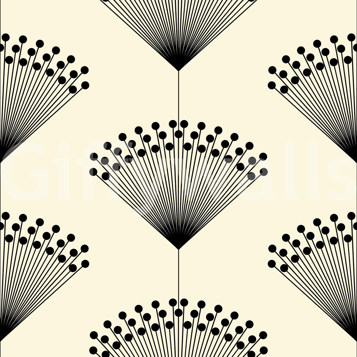 Minimalist Fanburst Geometric Wallpaper