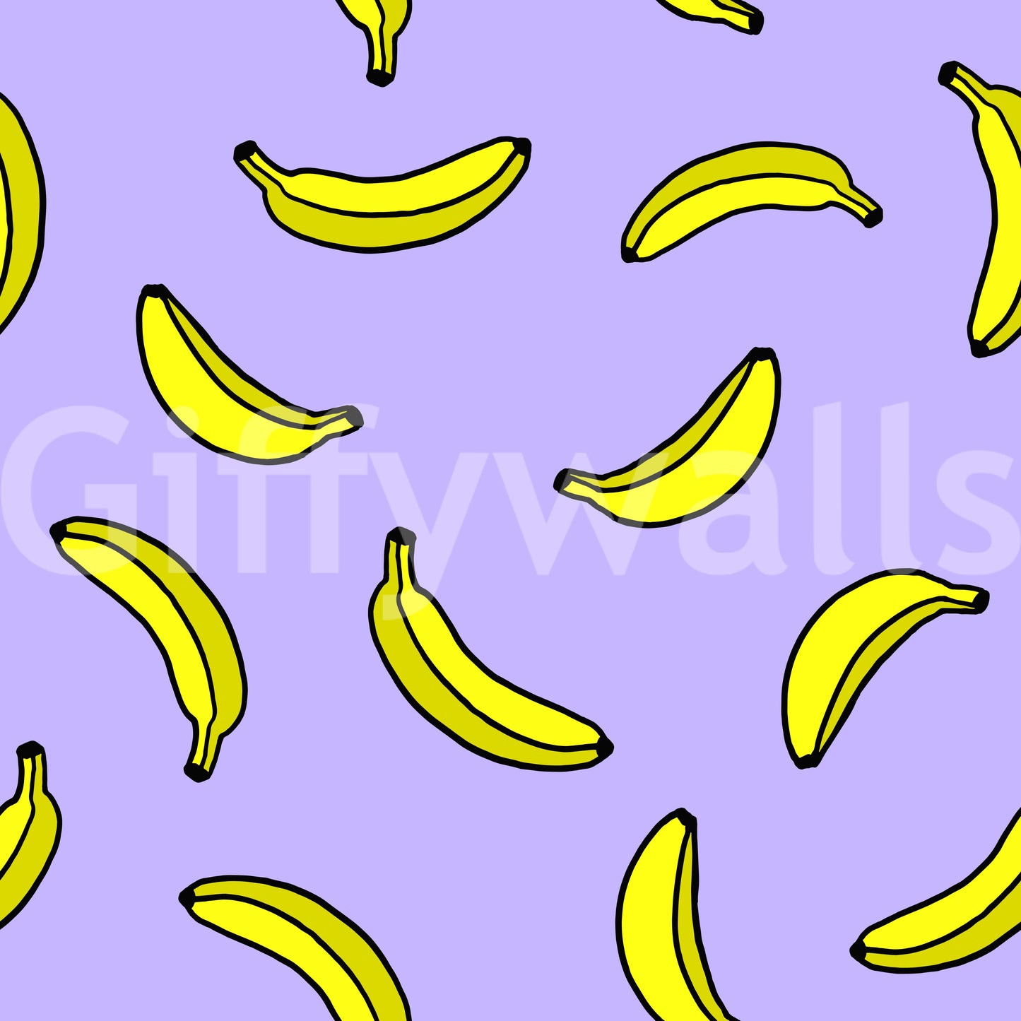Cheerful Yellow Banana Pop Print Wallpaper