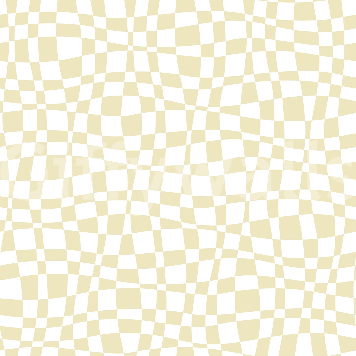 Cream and White Wavy Check Wallpaper