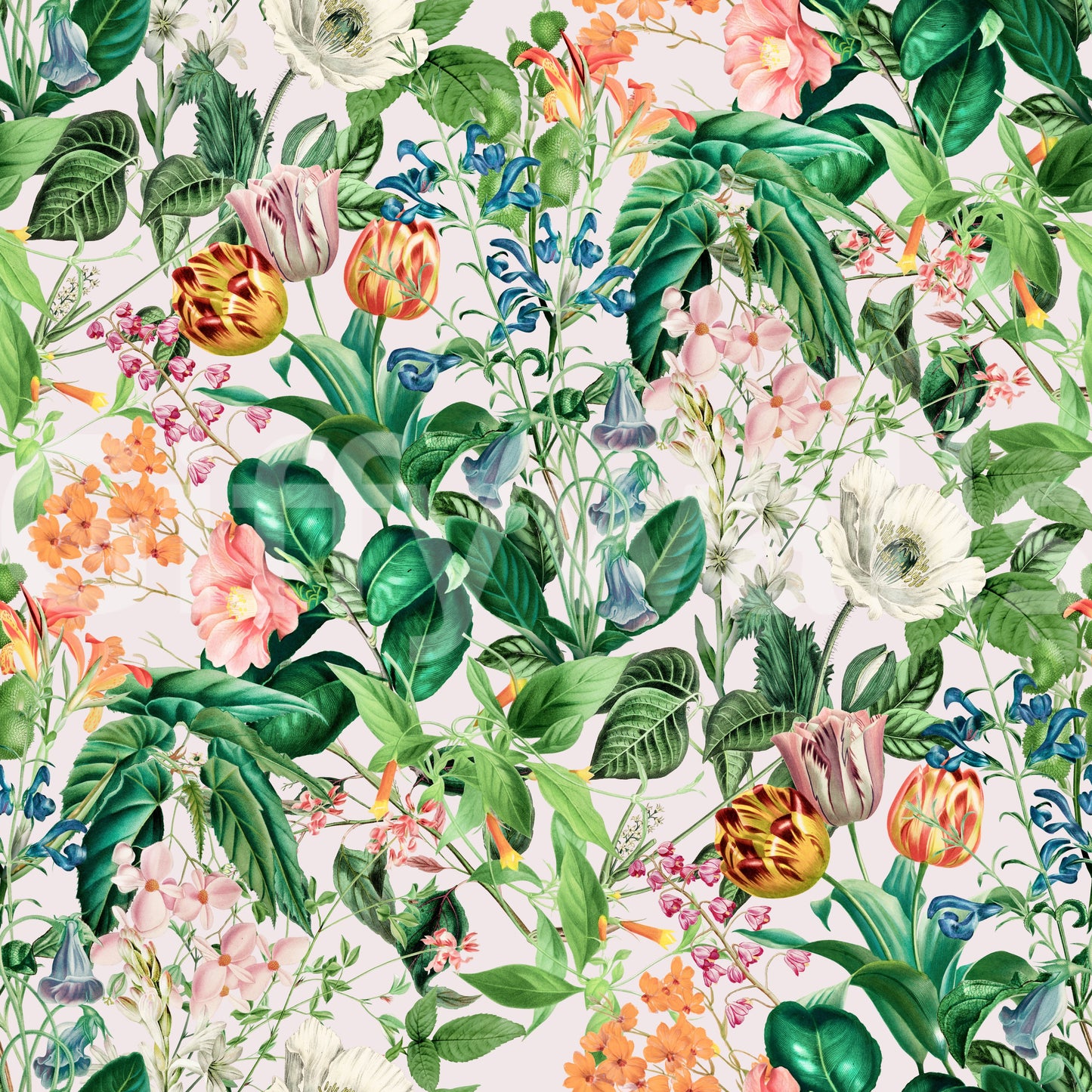 Spring Meadow Floral Pattern Wallpaper