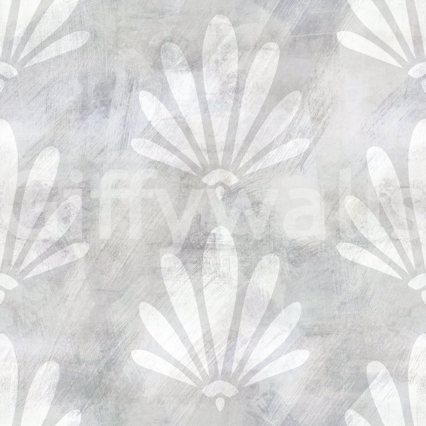 Minimalist Fan Pattern in Grey Wallpaper