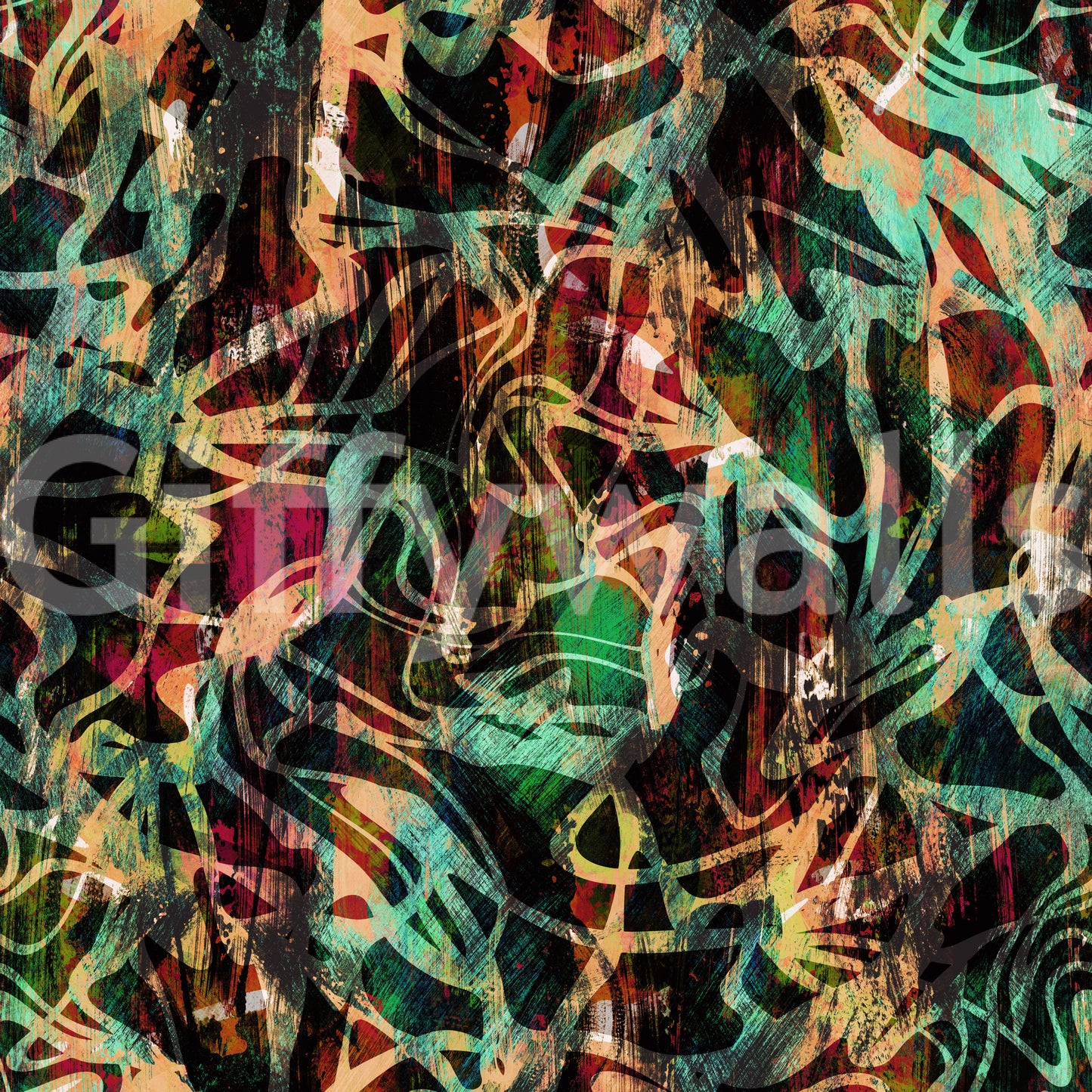 Abstract Painted Expression Wallpaper