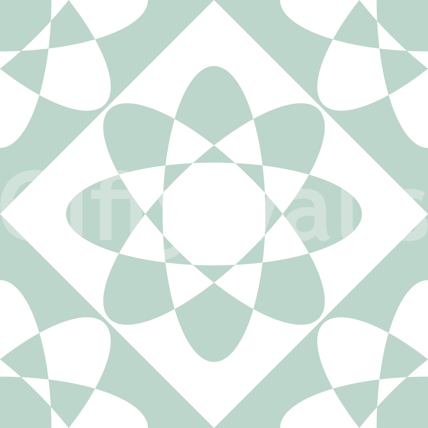Sage Geometric Petal Grid Wallpaper